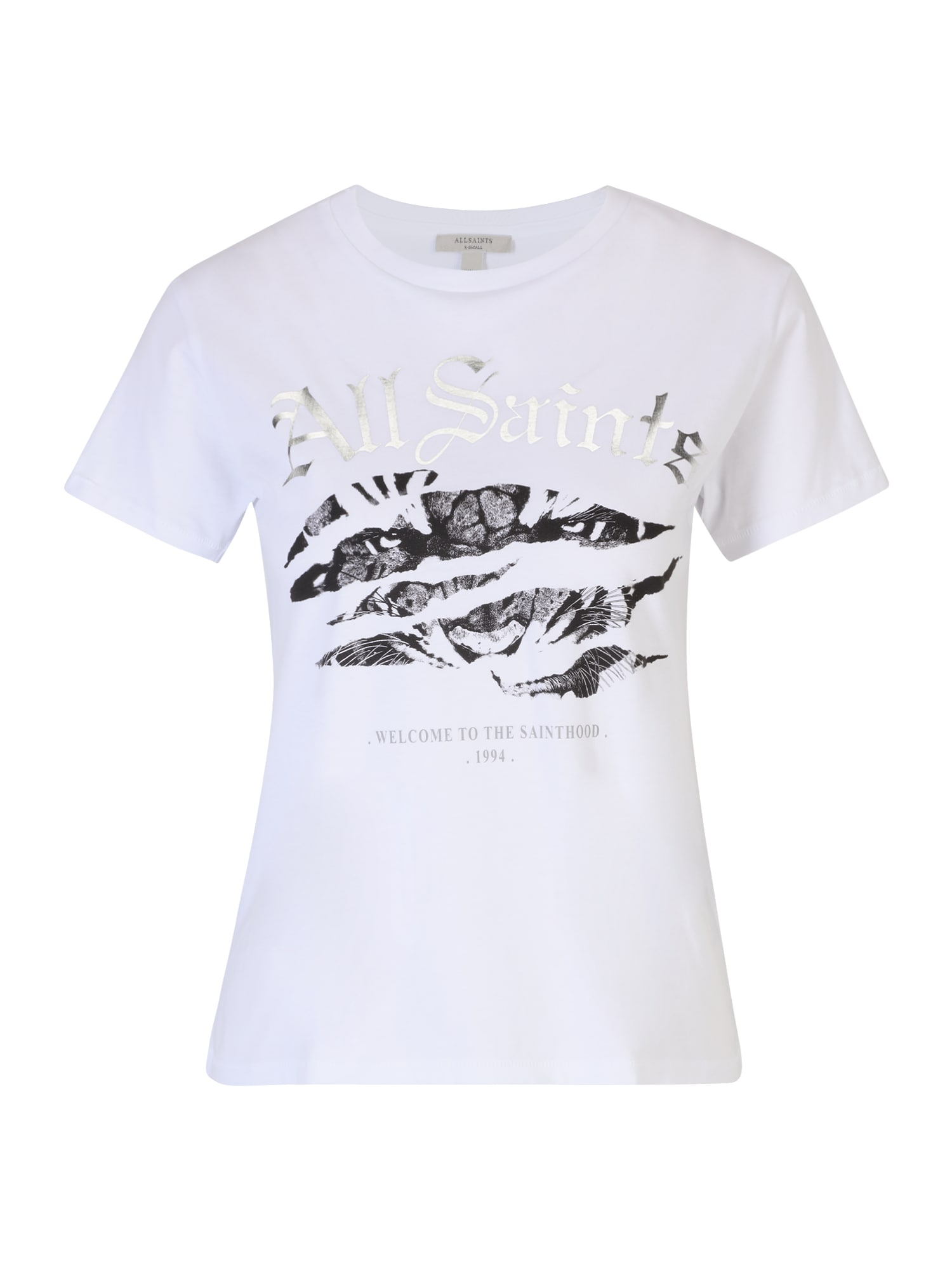 AllSaints Majica  črna / srebrna / bela