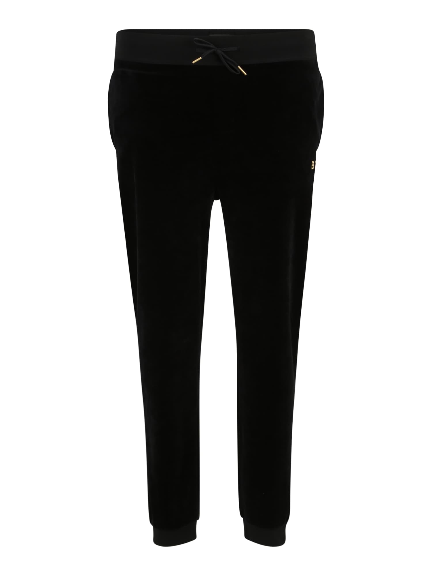 BOSS Black Hlače 'Velour Pants'  svetlo rumena / črna