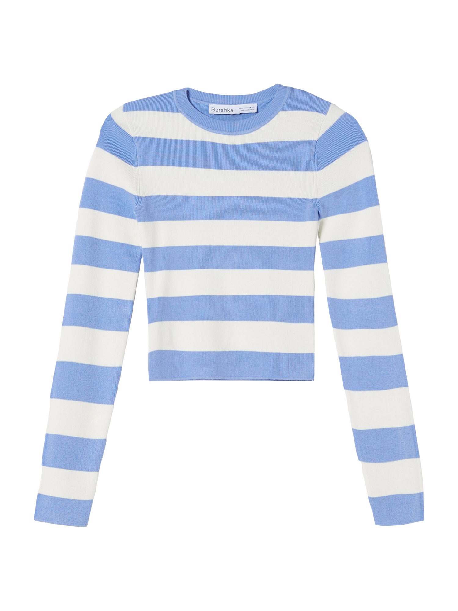 Bershka Pulover  nebeško modra / bela