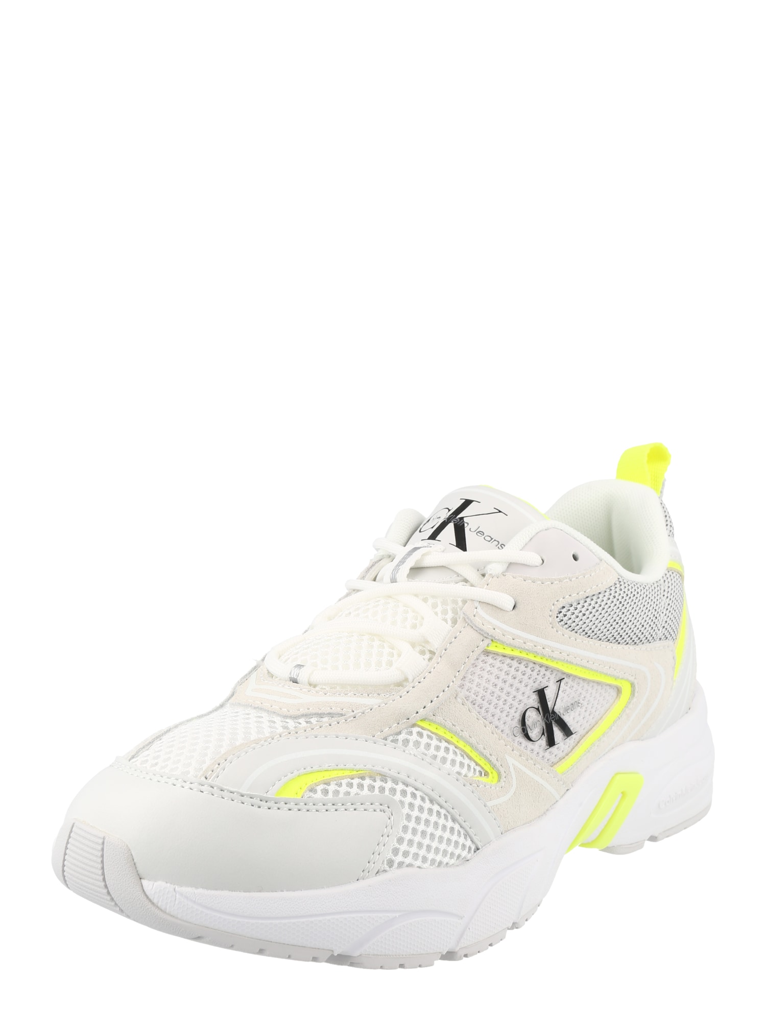 Calvin Klein Jeans Nizke superge  bež / neonsko rumena / bela
