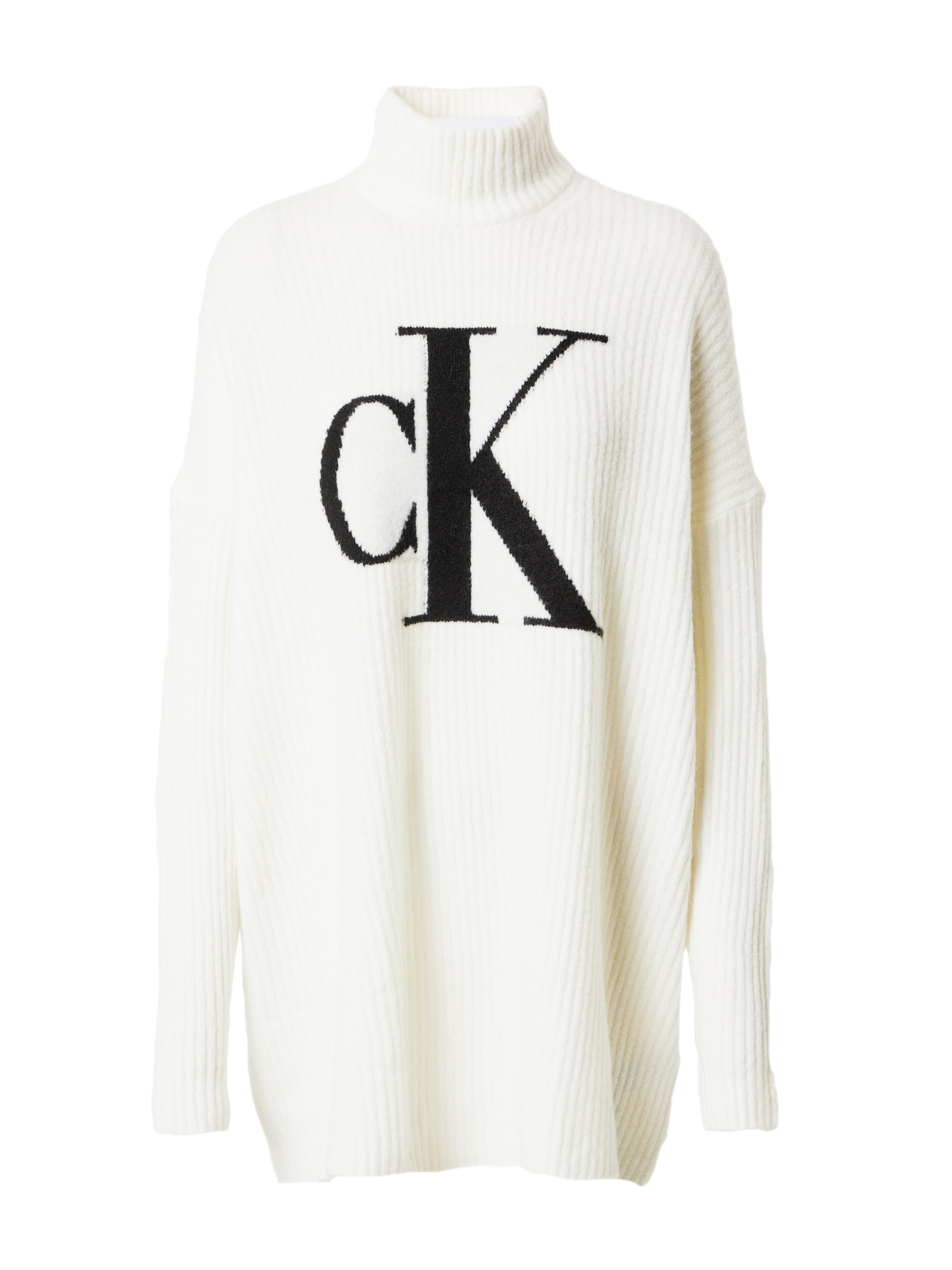 Calvin Klein Jeans Širok pulover  slonovina / črna