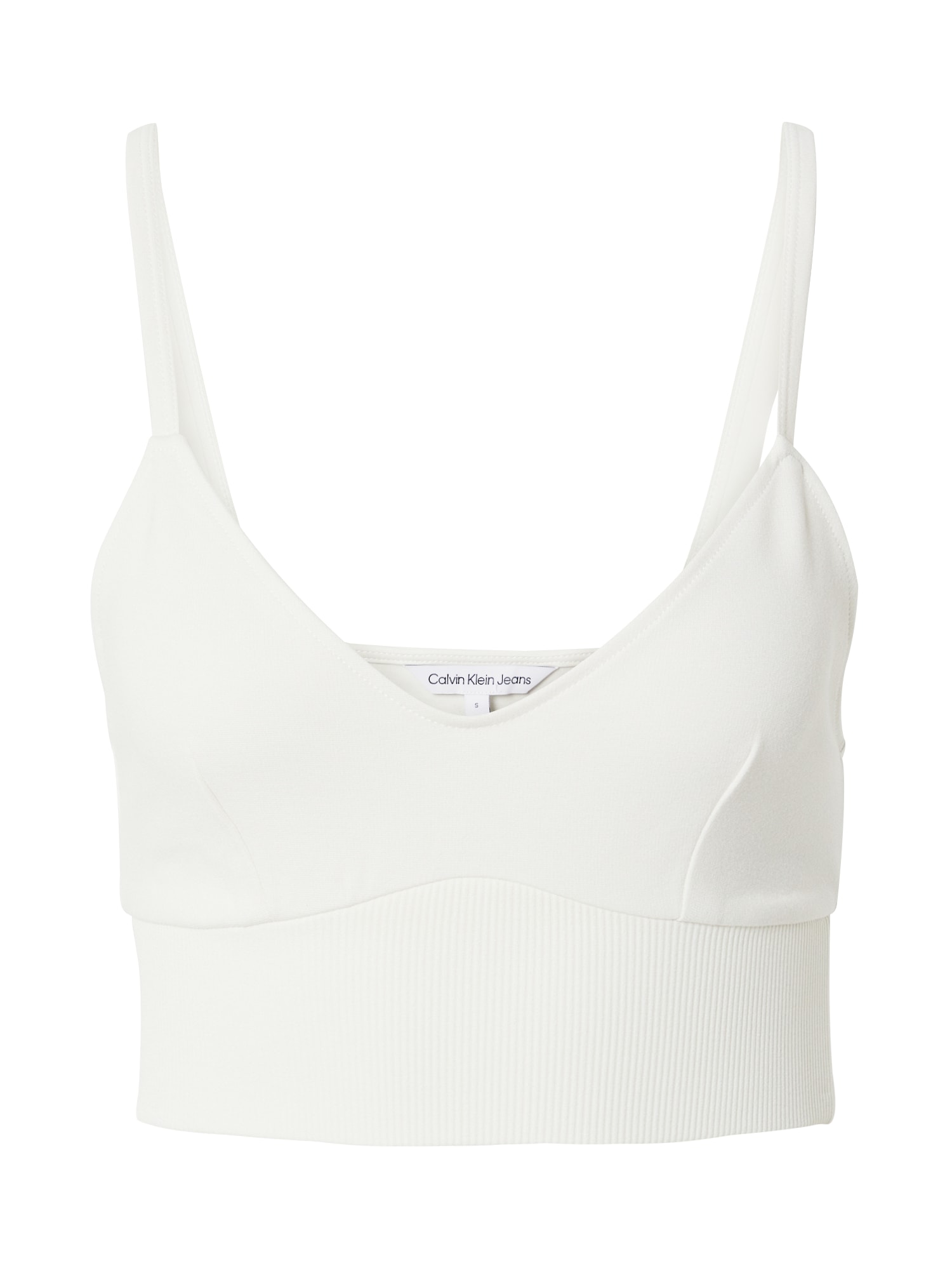 Calvin Klein Jeans Top 'MILANO'  temno siva / naravno bela