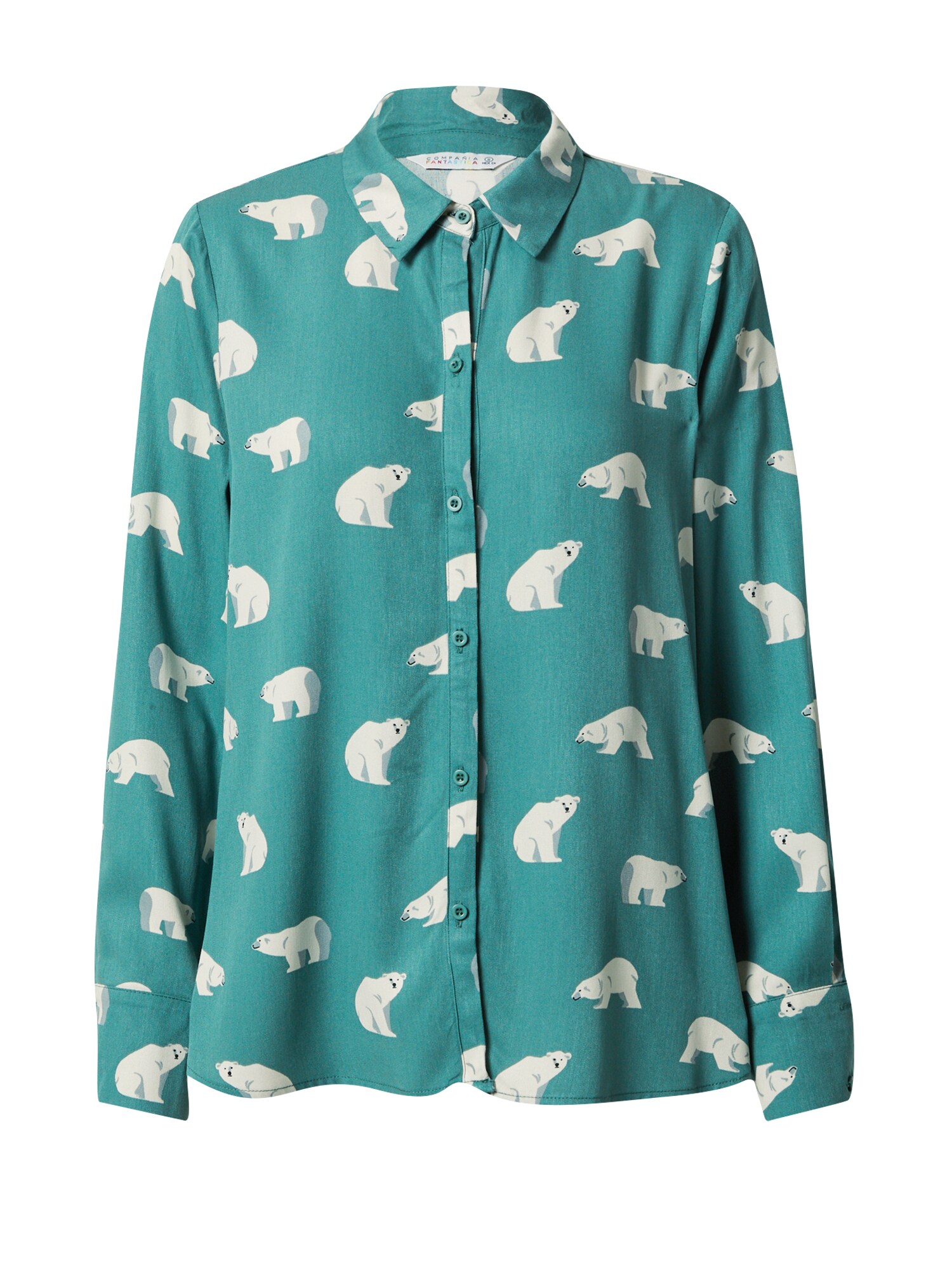 Compania Fantastica Bluza 'Camisa'  smaragd / črna / bela