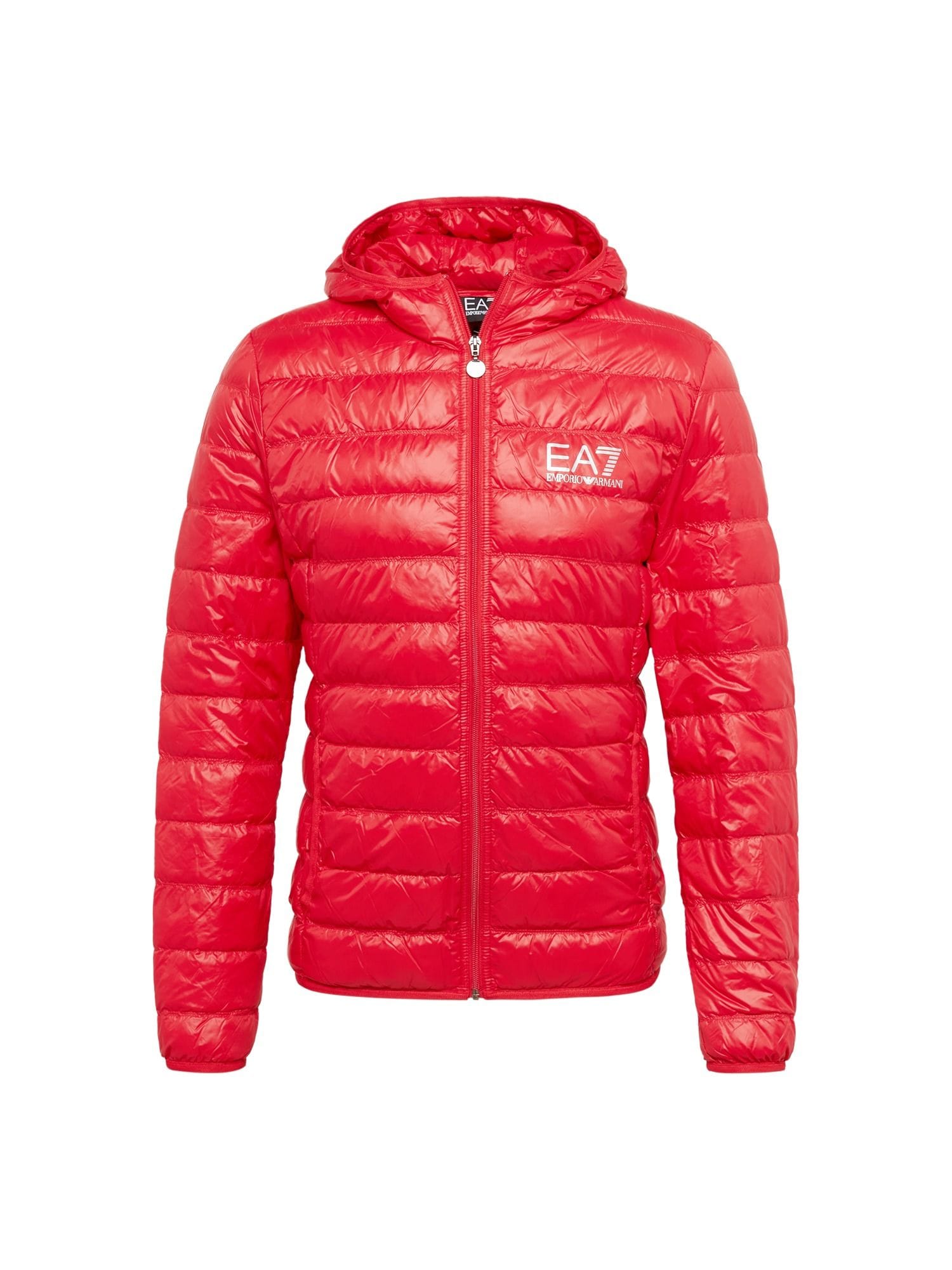 EA7 Emporio Armani Zimska jakna  srebrno-siva / rdeča