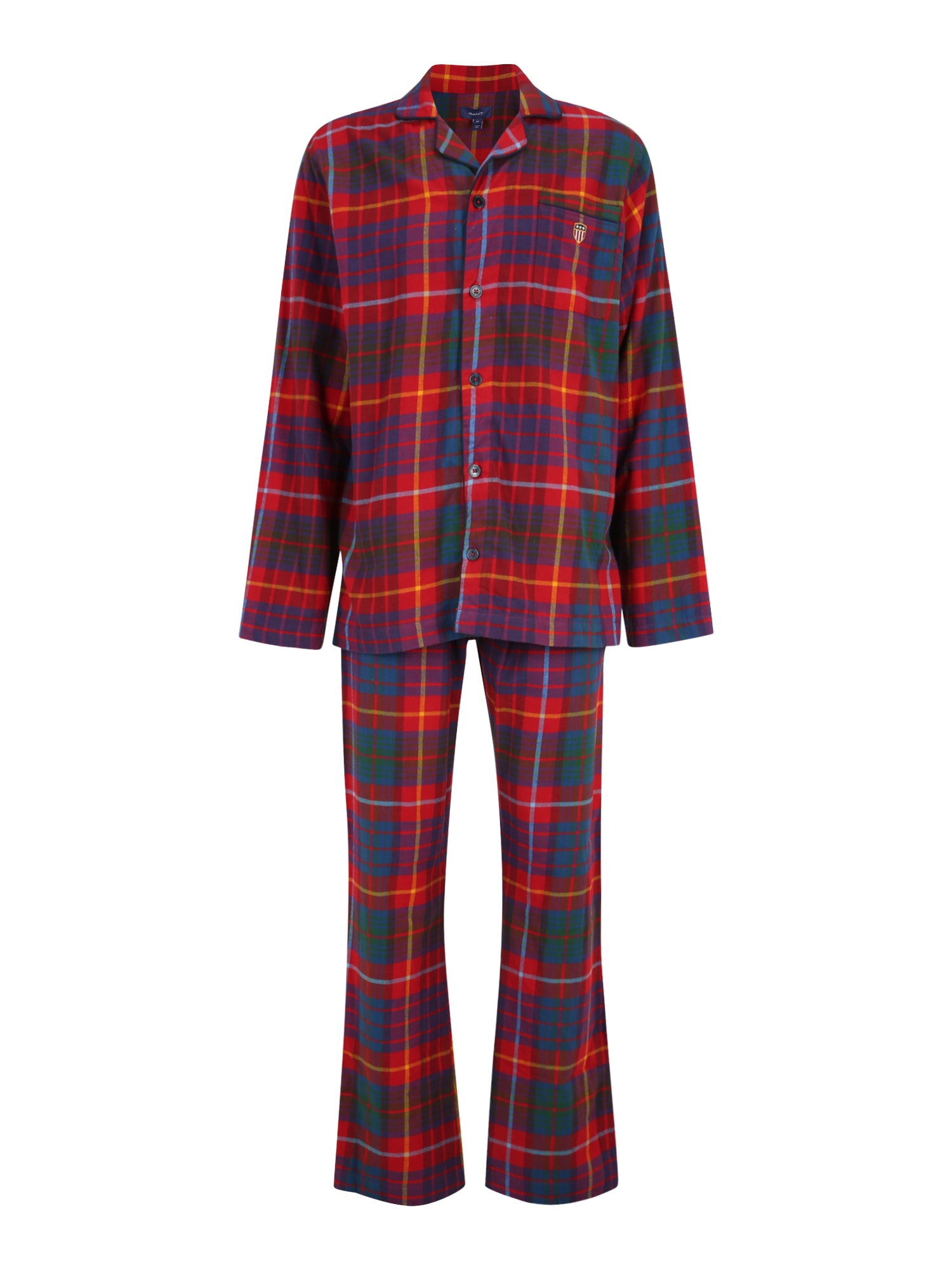 GANT Dolga pižama 'FLANNEL'  mešane barve / rubin rdeča