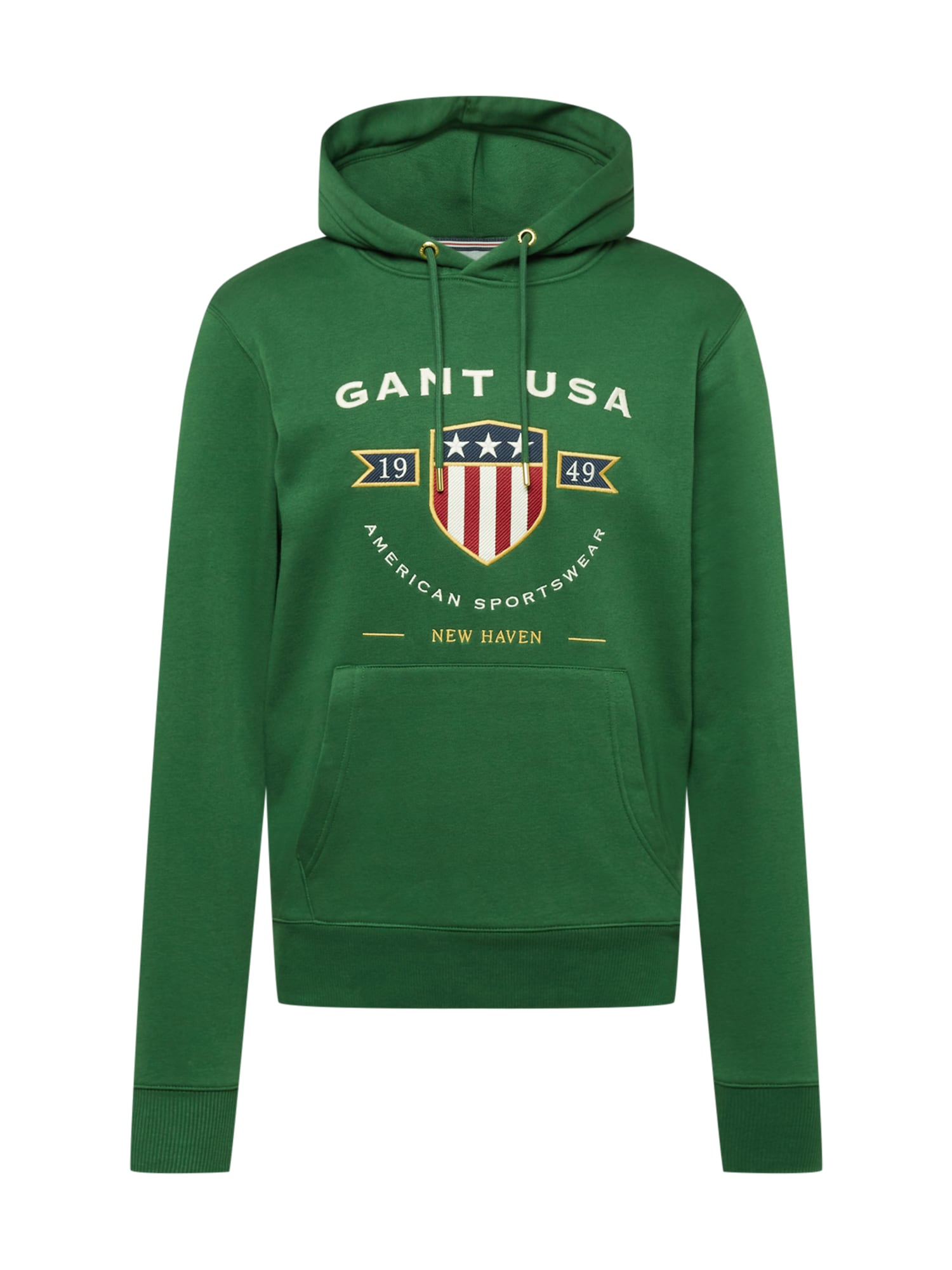 GANT Majica  kit / mornarska / zlata / travnato zelena