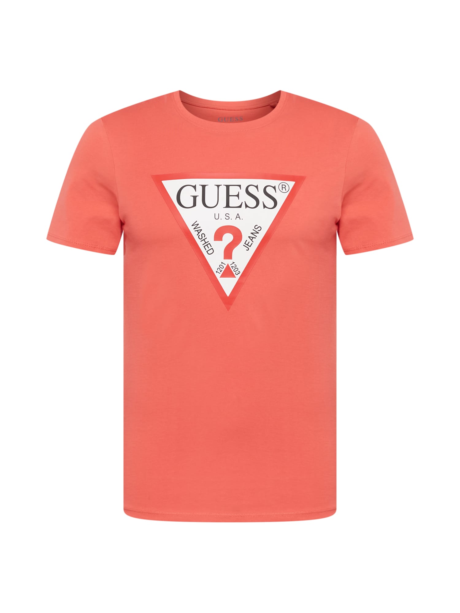 GUESS Majica  losos / rdeča / črna / bela