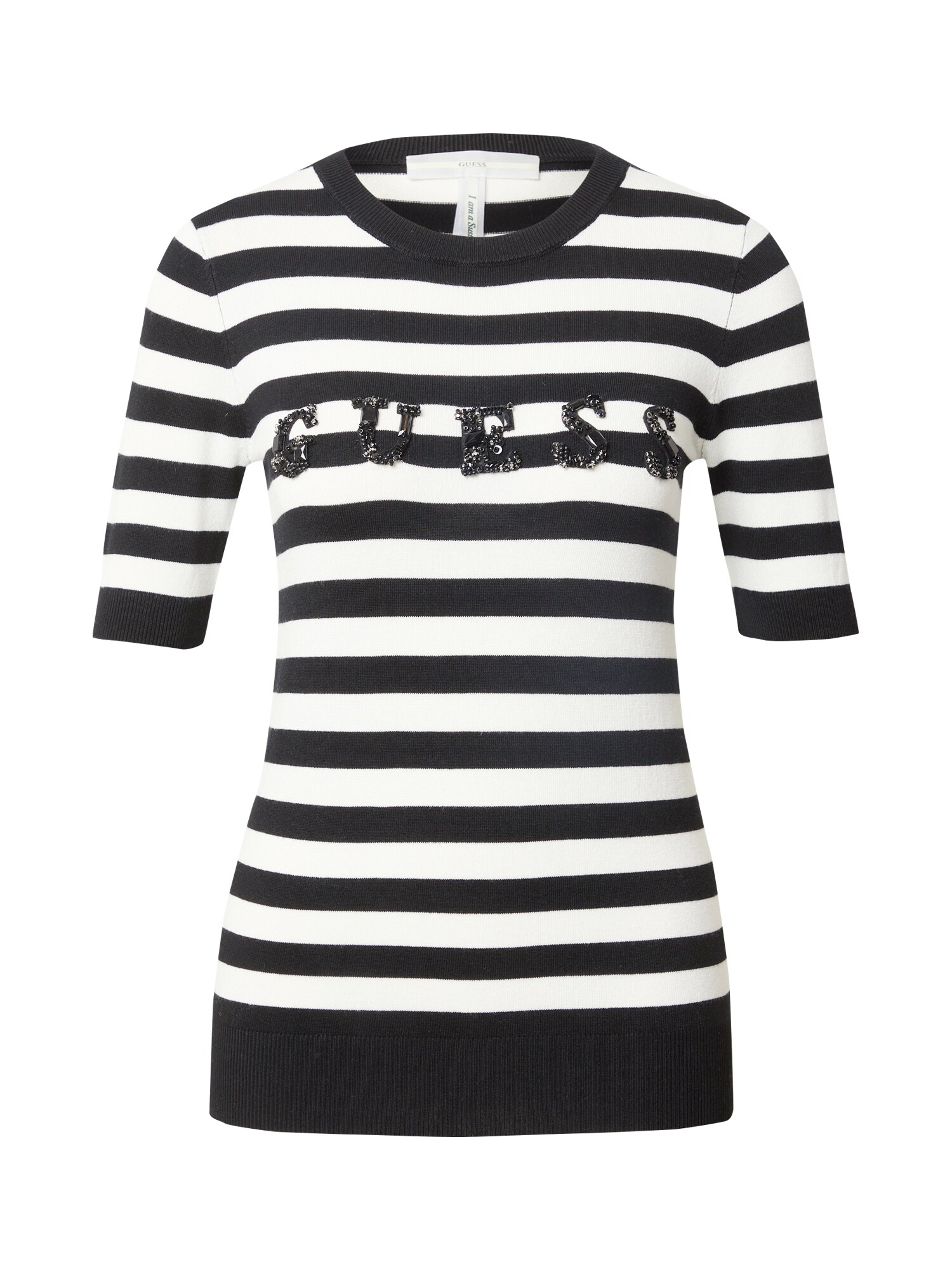 GUESS Pulover 'CHANTAL'  črna / off-bela