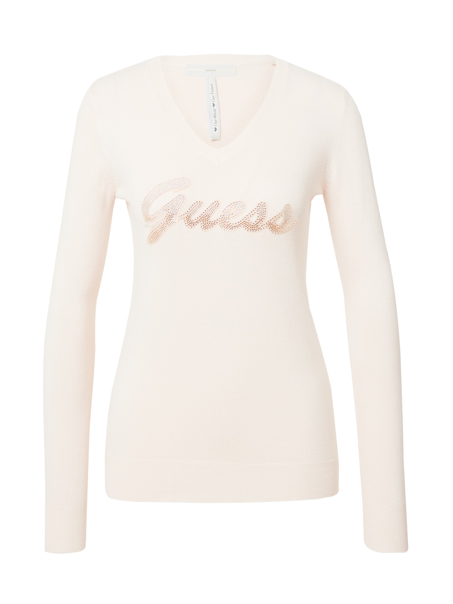 GUESS Pulover 'PASCALE'  pastelno roza / srebrna