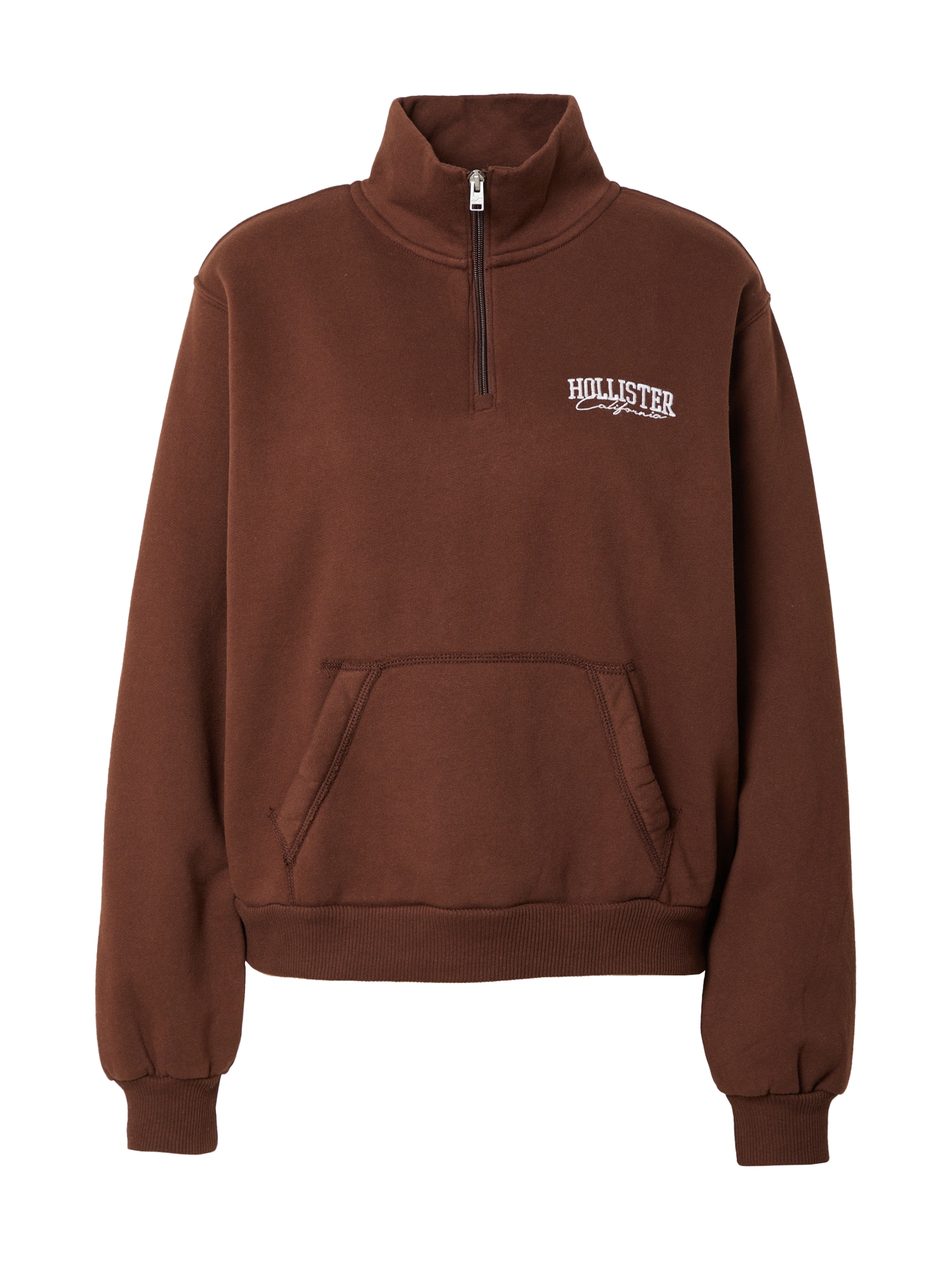 HOLLISTER Majica  rjava / bela