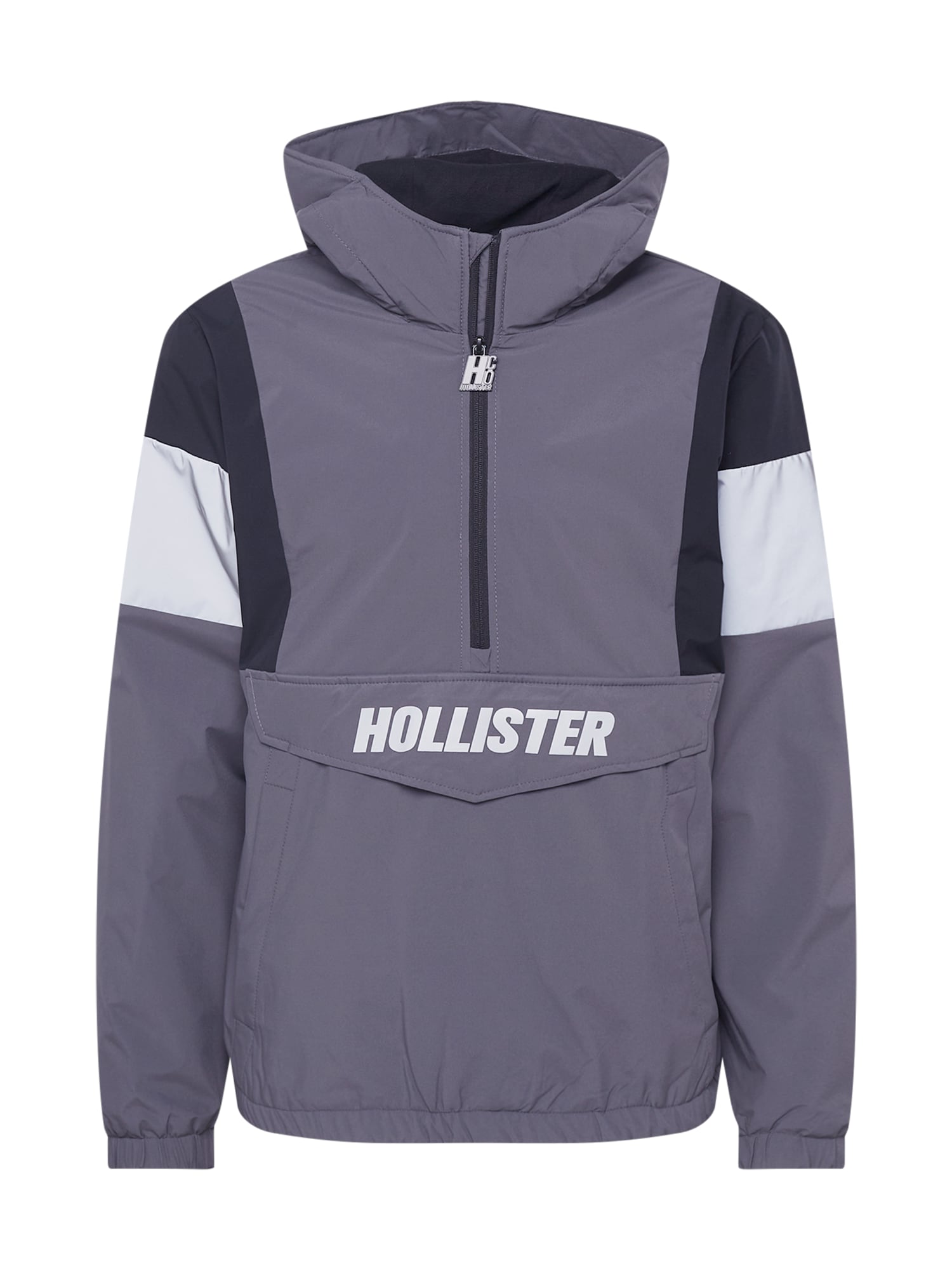 HOLLISTER Prehodna jakna  siva / črna / bela