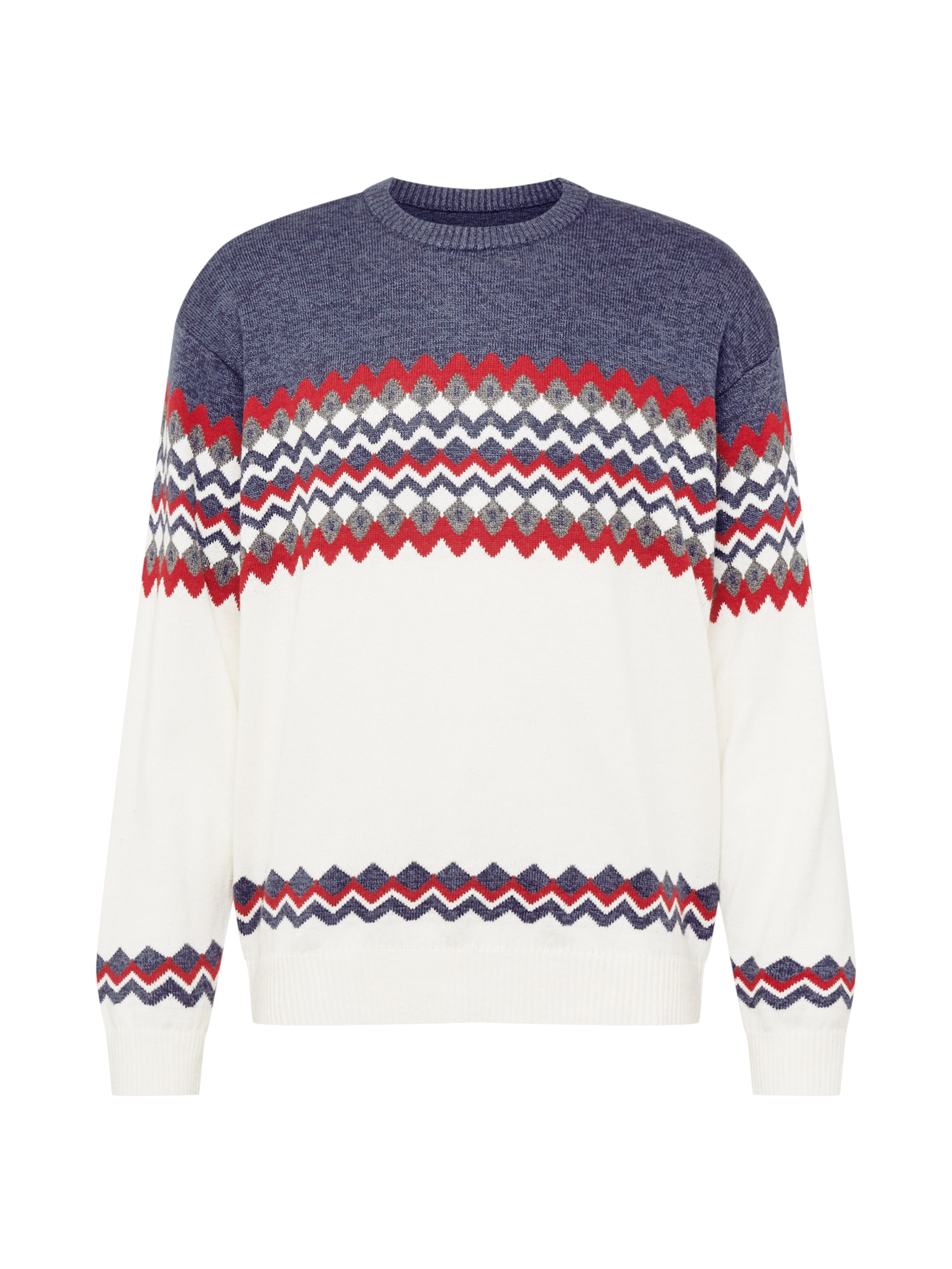 HOLLISTER Pulover  progasto modra / pegasto siva / svetlo rdeča / jajčna lupina