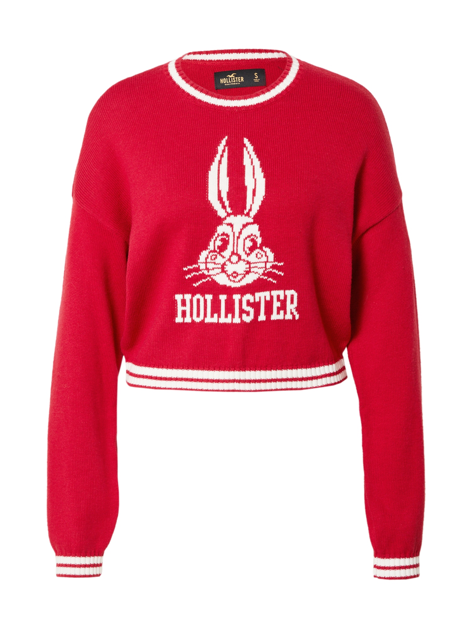 HOLLISTER Pulover  rdeča / bela