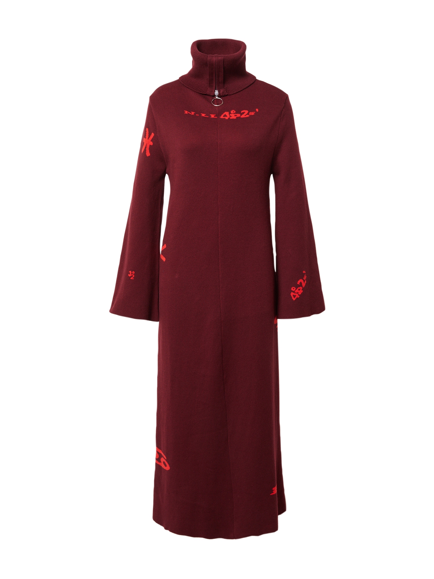 Hosbjerg Pletena obleka 'Ida'  burgund / svetlo rdeča