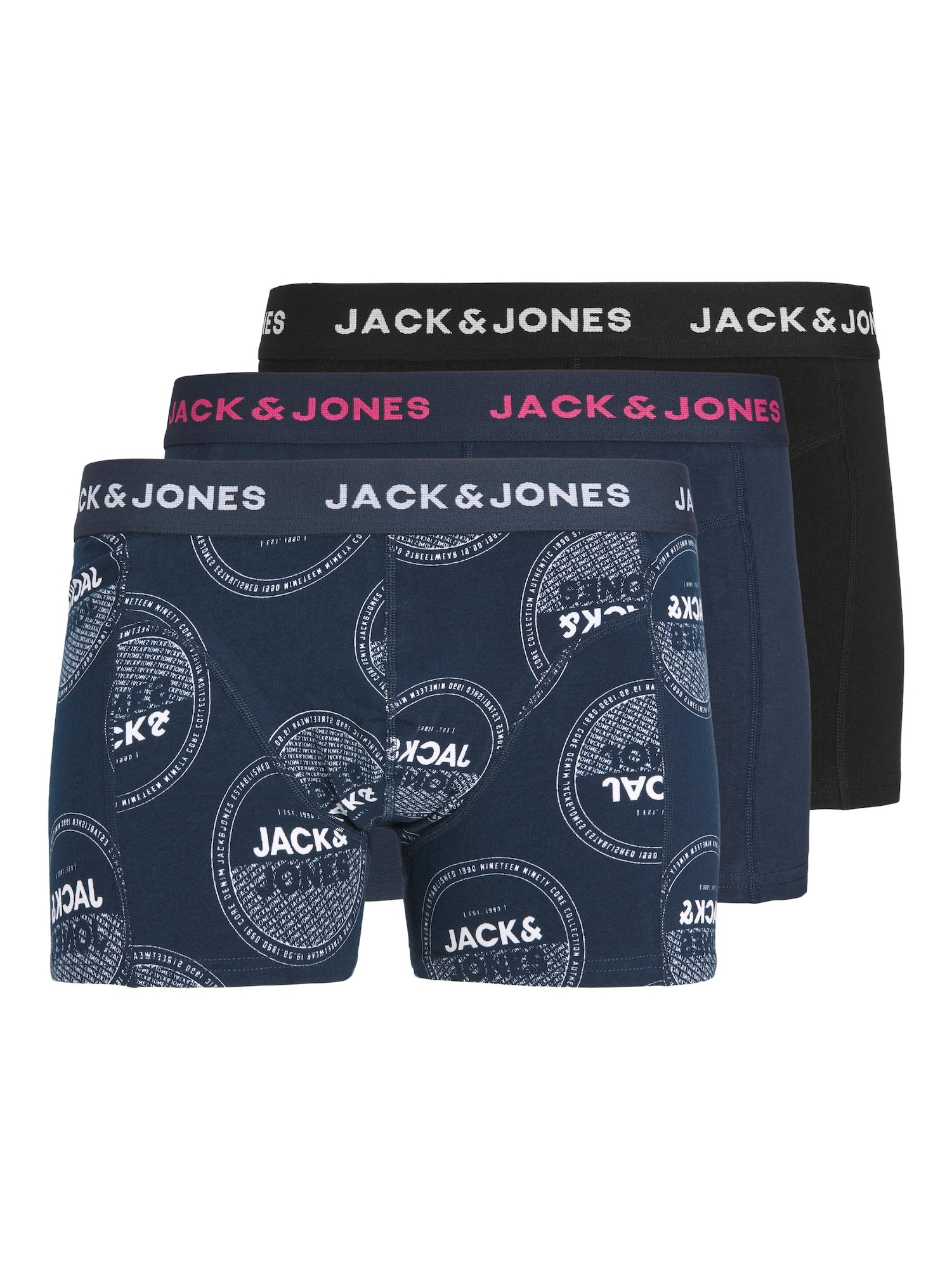 JACK & JONES Boksarice 'ARTIN'  marine / grenada / črna / bela