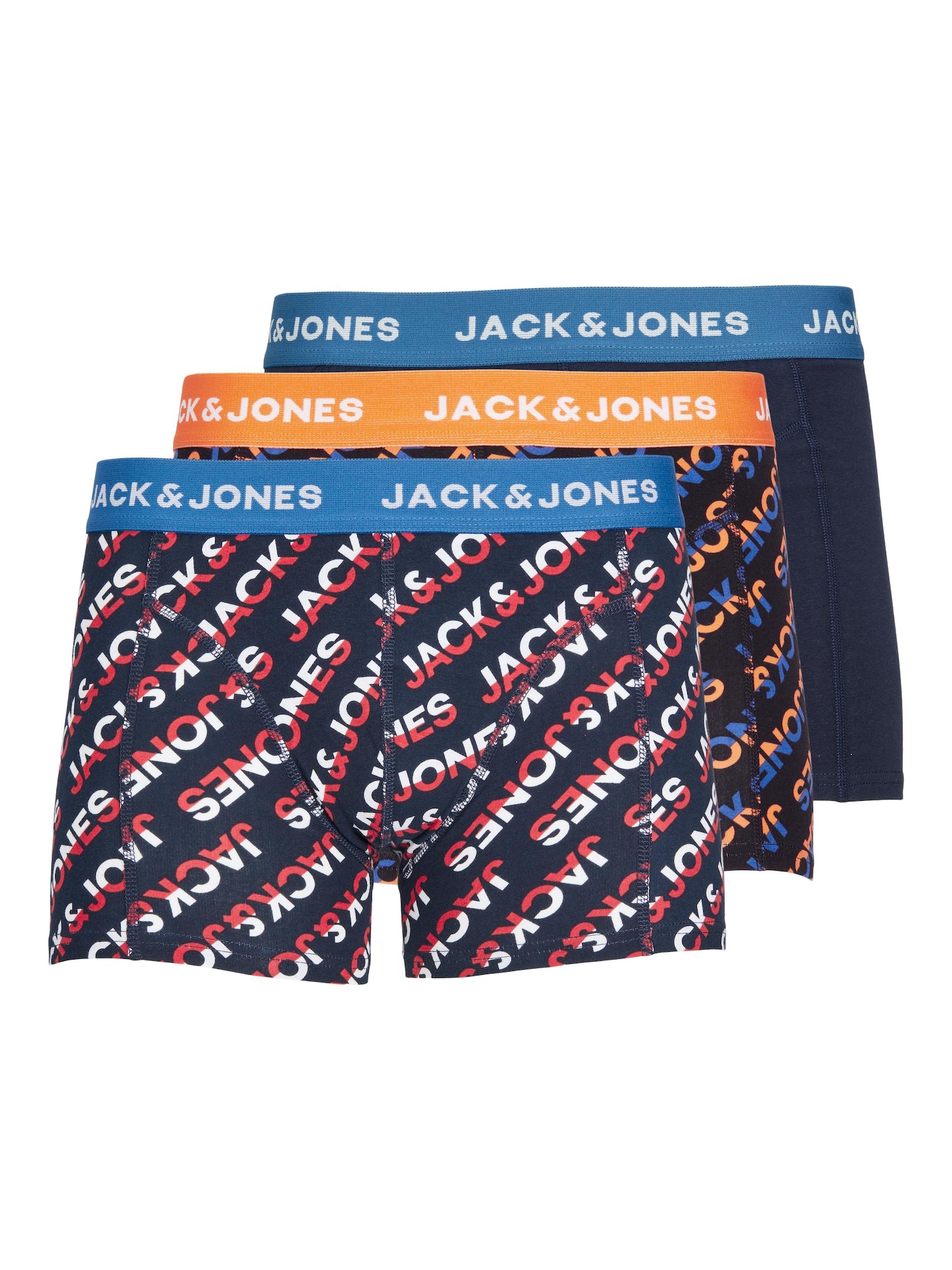 JACK & JONES Boksarice  mornarska / oranžna / črna / bela