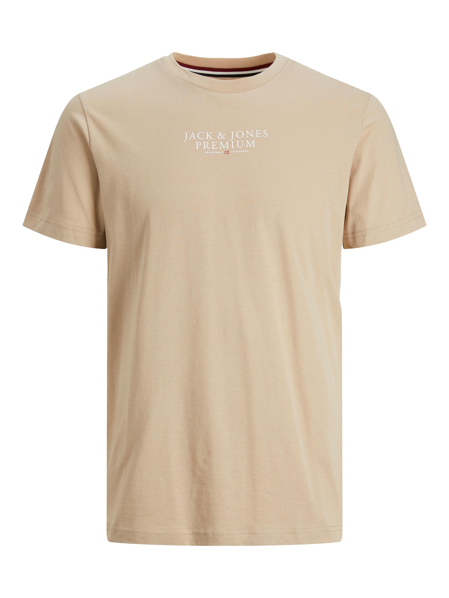 JACK & JONES Majica 'Archie'  pesek / svetlo rdeča / bela