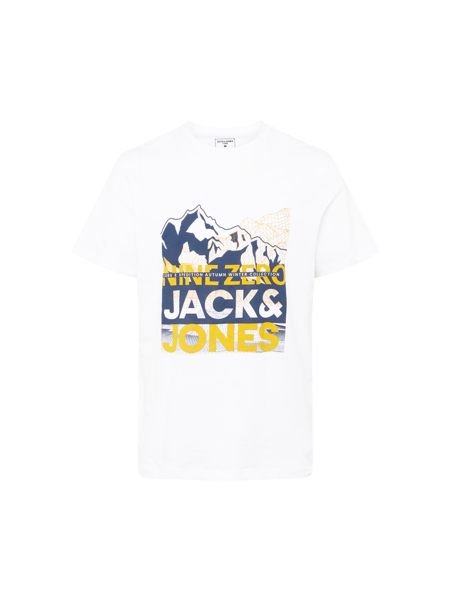 JACK & JONES Majica 'BOOSTER'  mornarska / svetlo rumena / bela