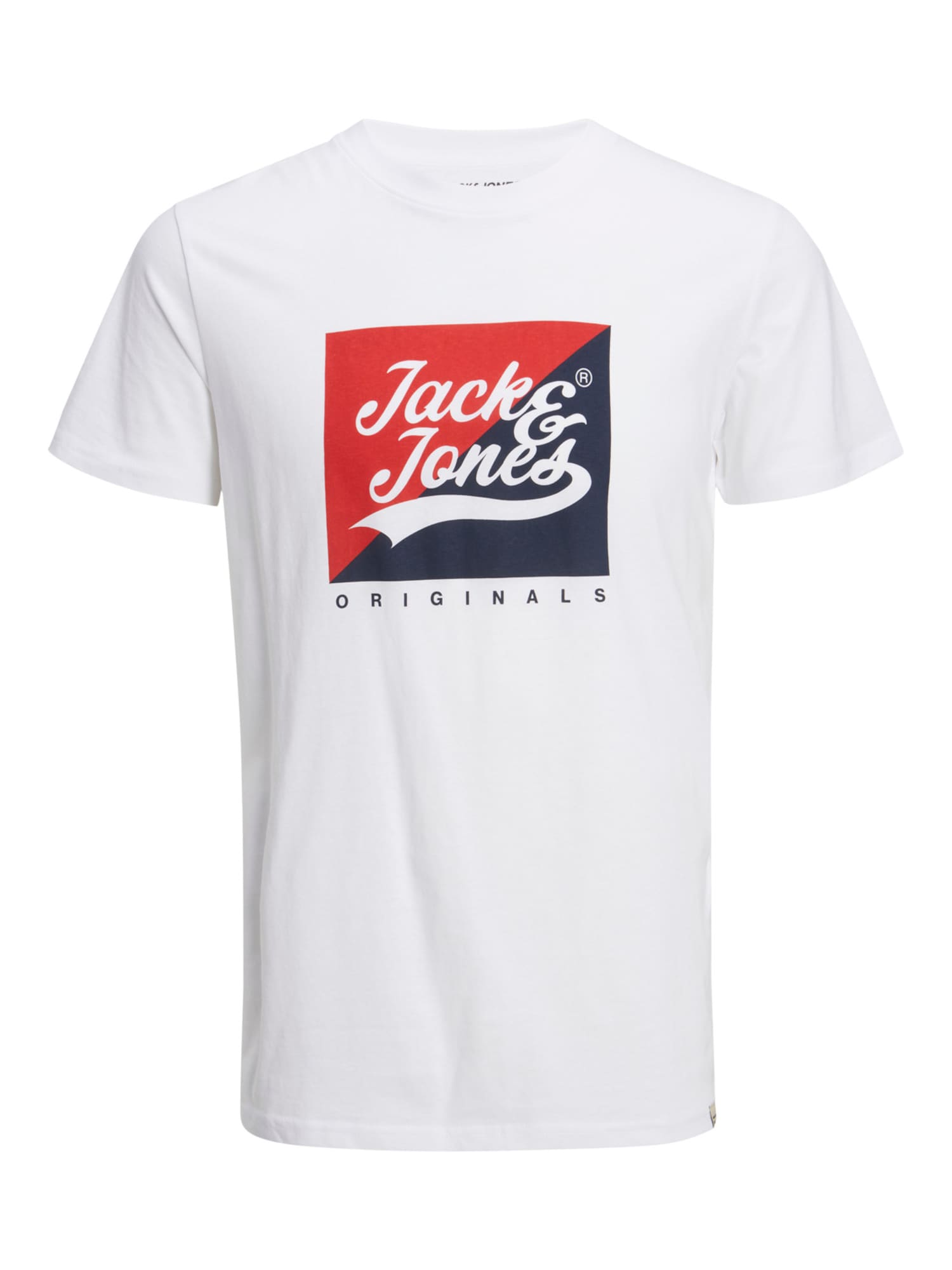 JACK & JONES Majica 'Beckss'  rdeča / črna / bela
