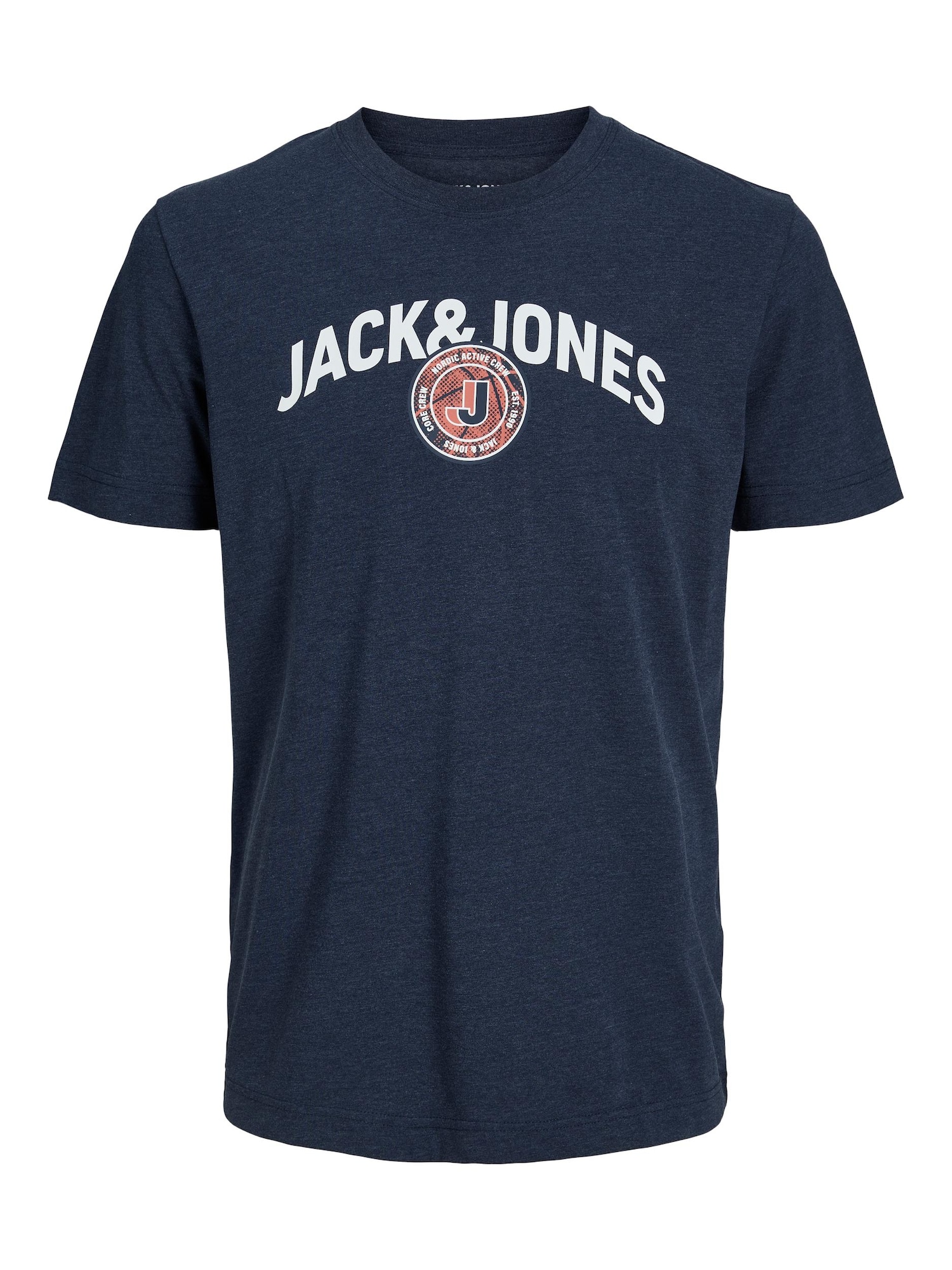 JACK & JONES Majica  mornarska / oranžna / bela