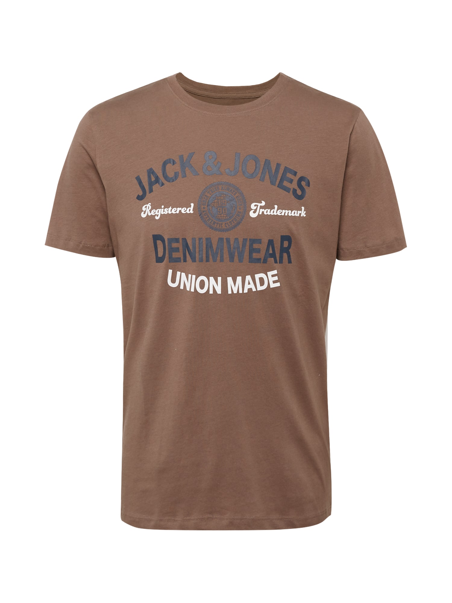 JACK & JONES Majica  mornarska / rjava / bela