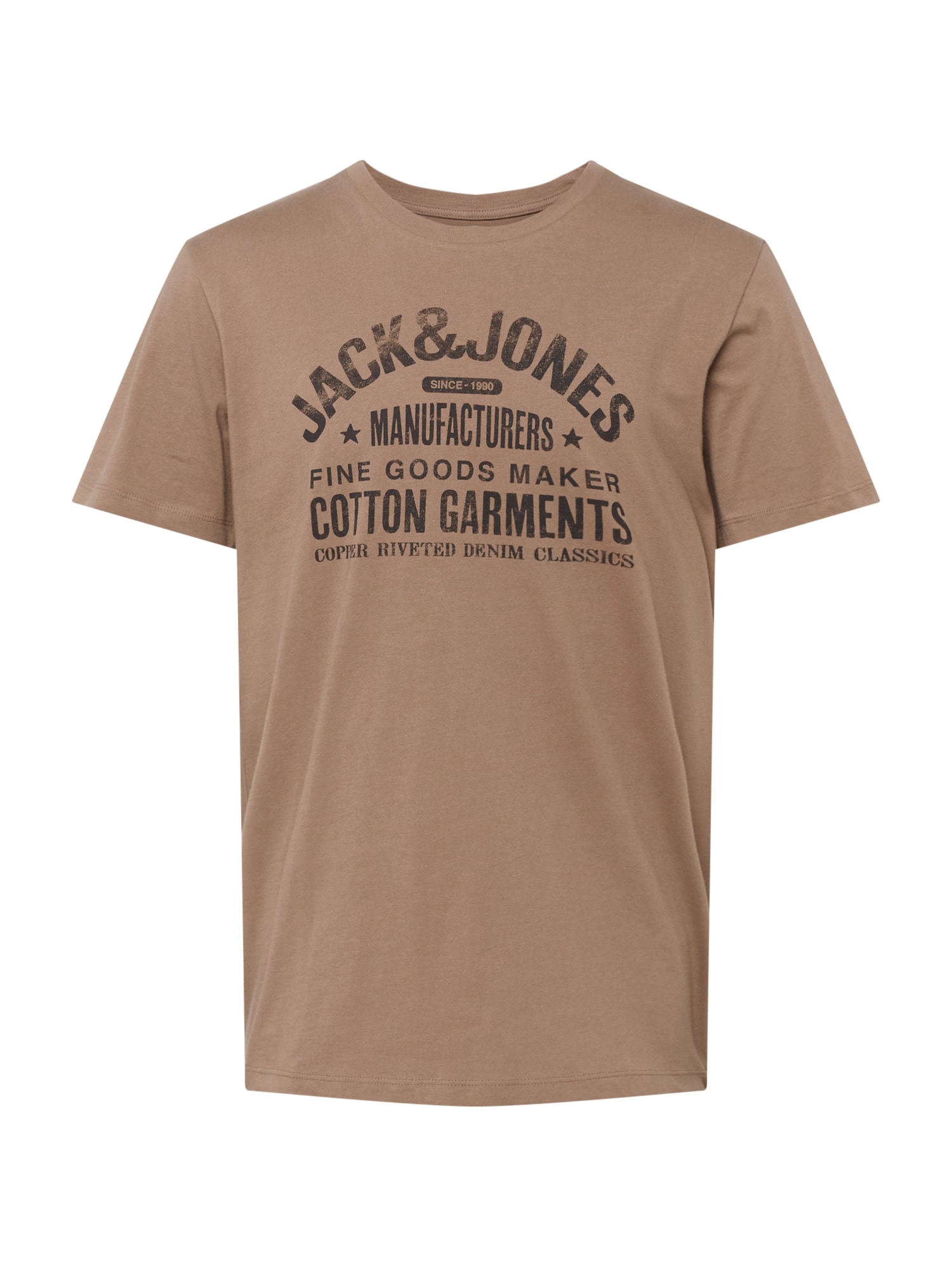 JACK & JONES Majica  svetlo rjava / črna