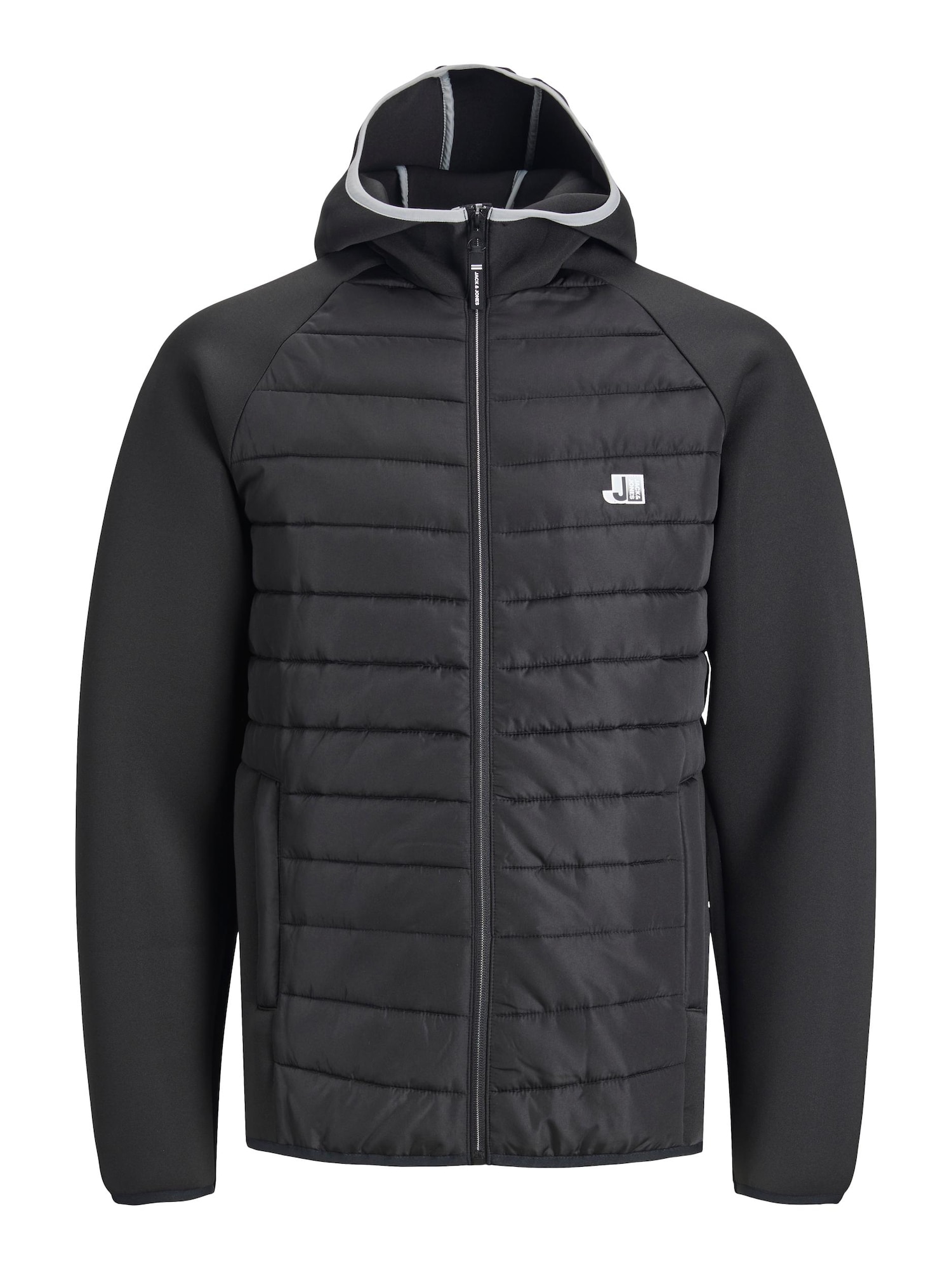 JACK & JONES Prehodna jakna 'Logan'  svetlo siva / črna
