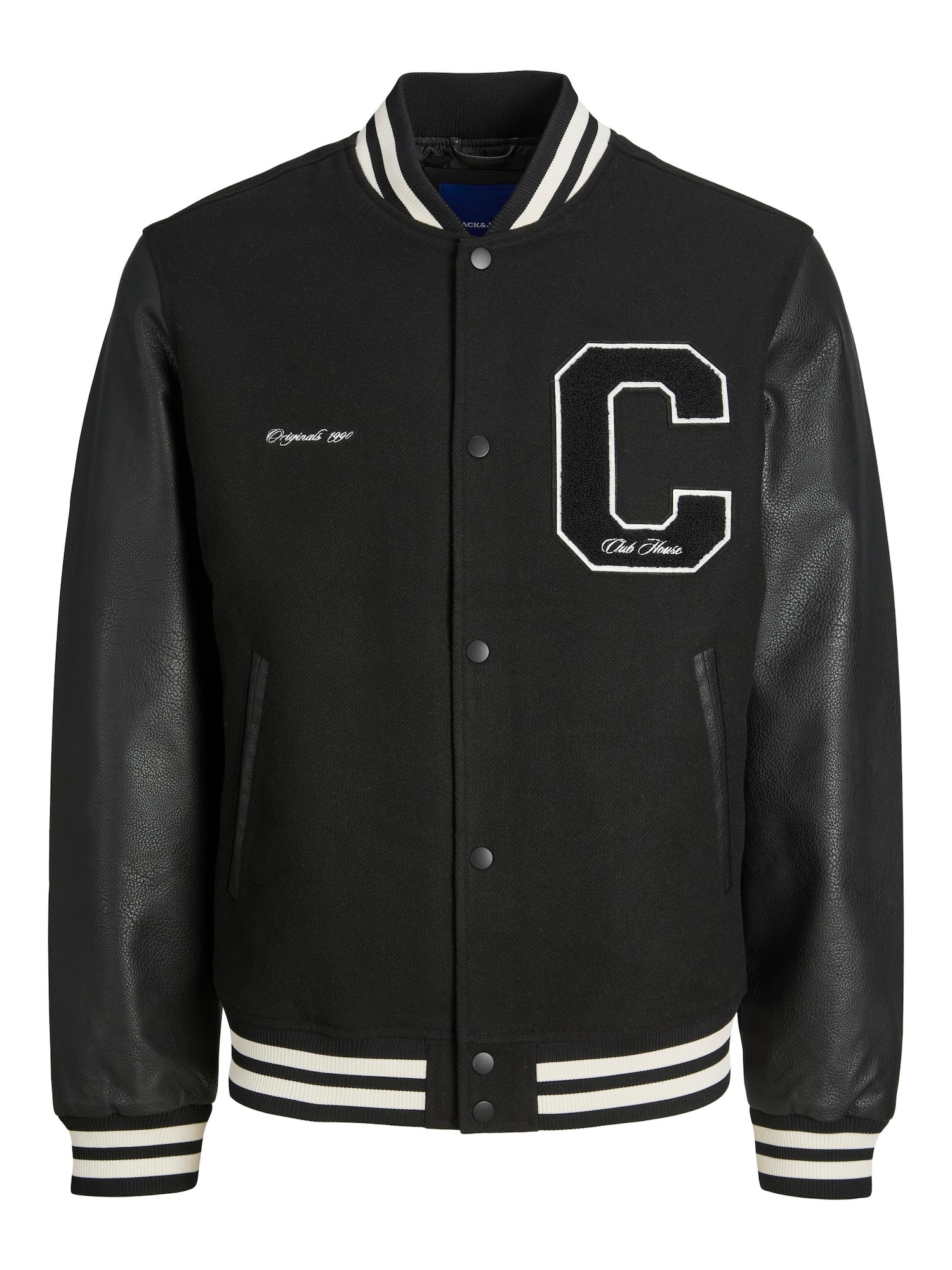 JACK & JONES Prehodna jakna  črna / bela