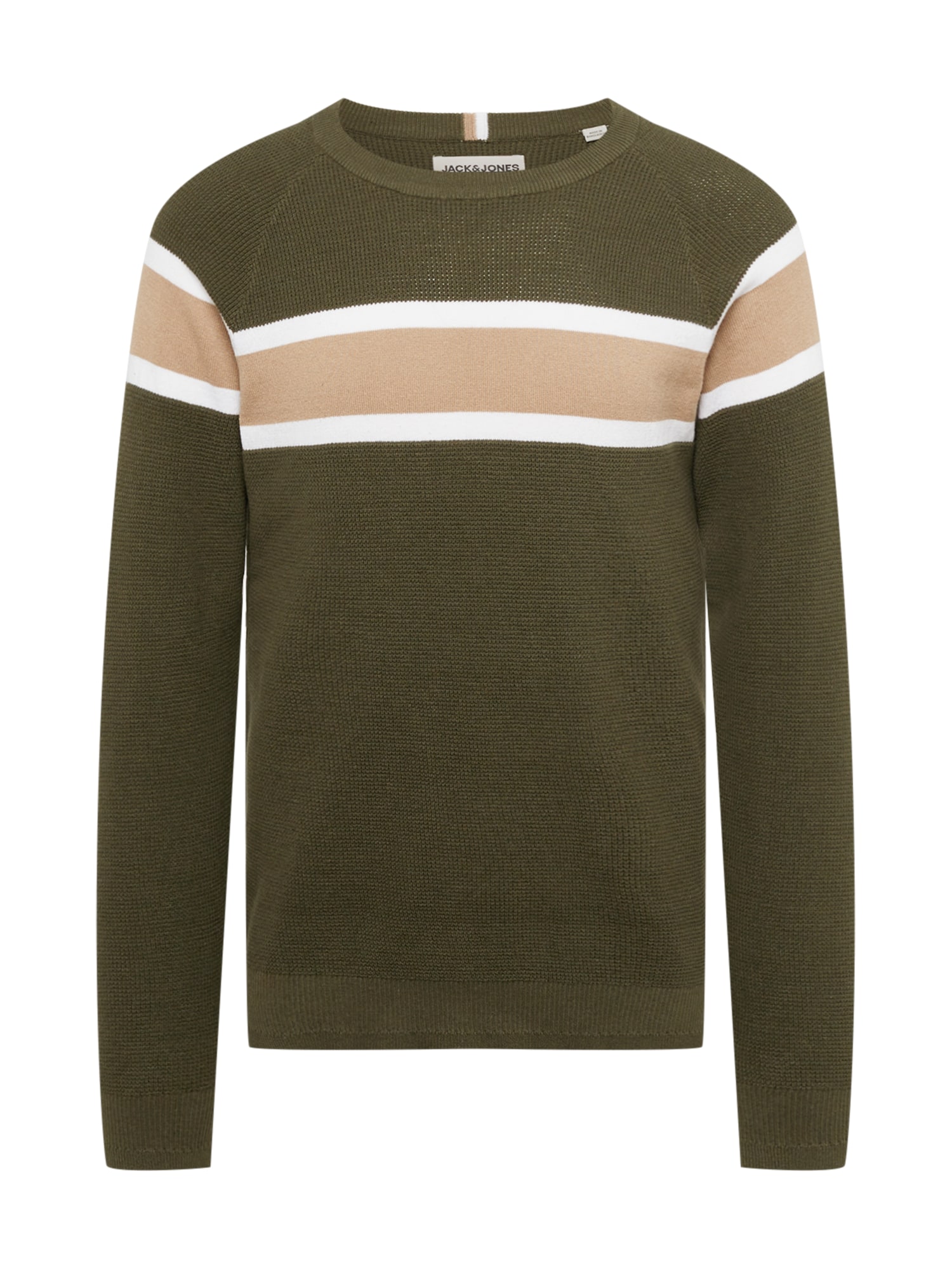 JACK & JONES Pulover  bež / jelka / bela