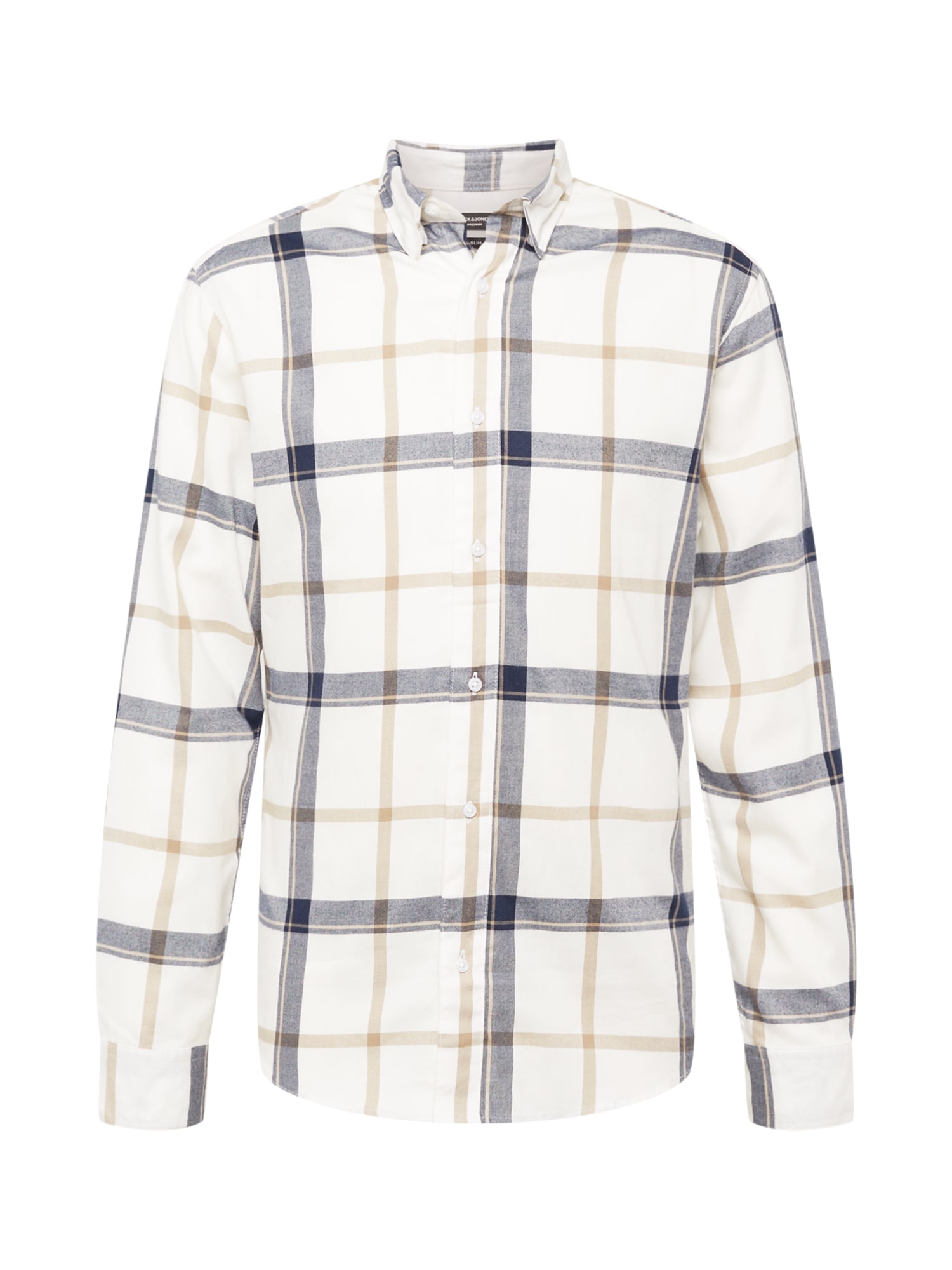 JACK & JONES Srajca 'DALLAS'  pesek / nočno modra / bela