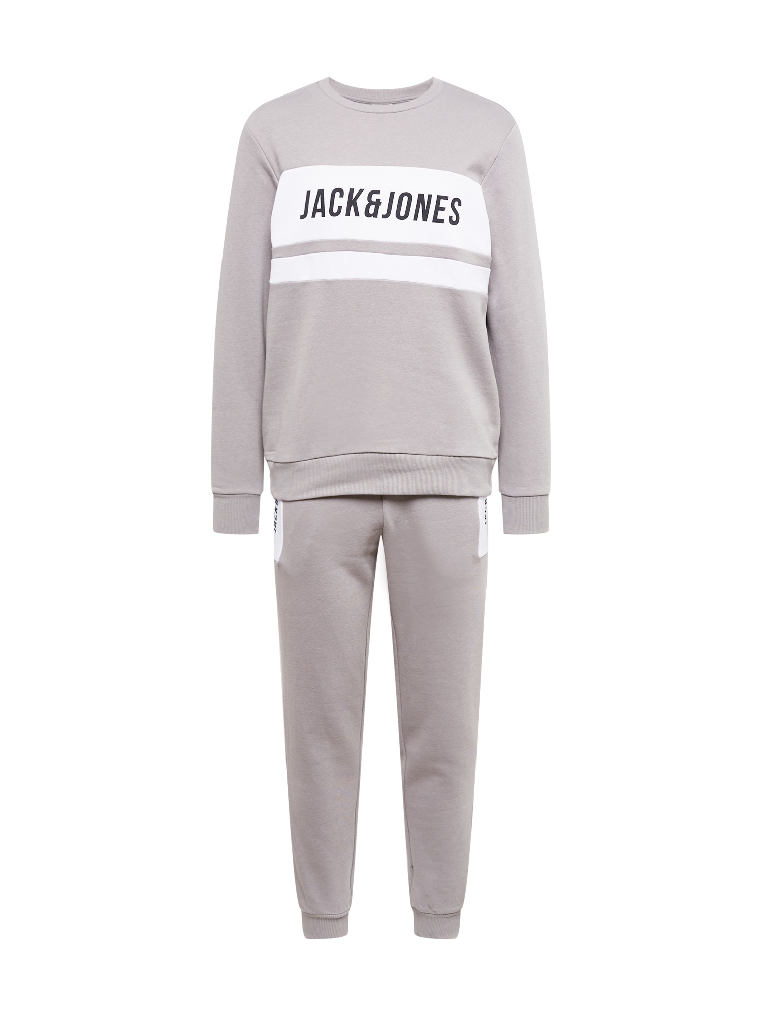 JACK & JONES Trenirka za tek 'TOMS'  svetlo siva / črna / bela