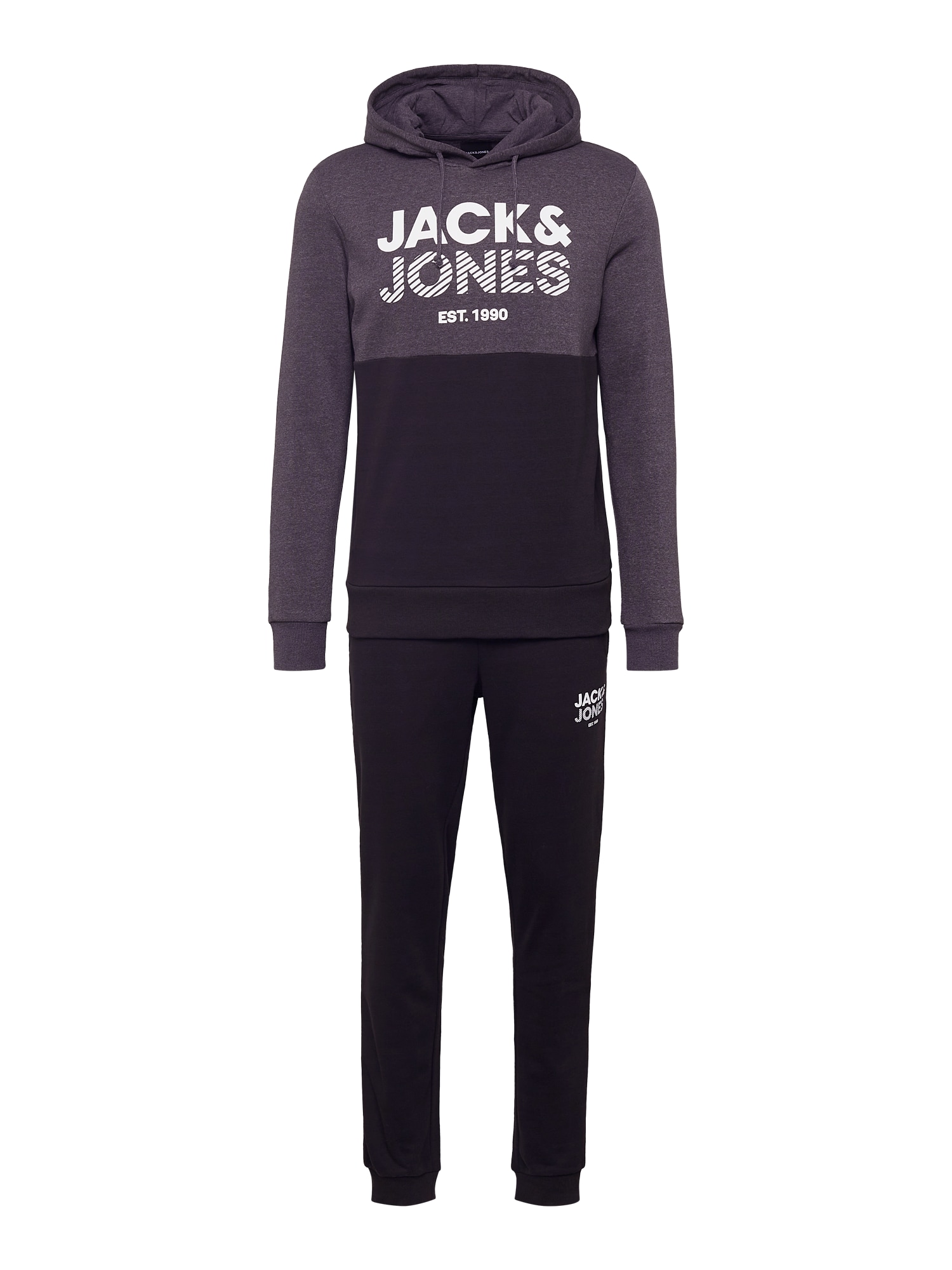 JACK & JONES Trenirka za tek  antracit / temno siva / bela