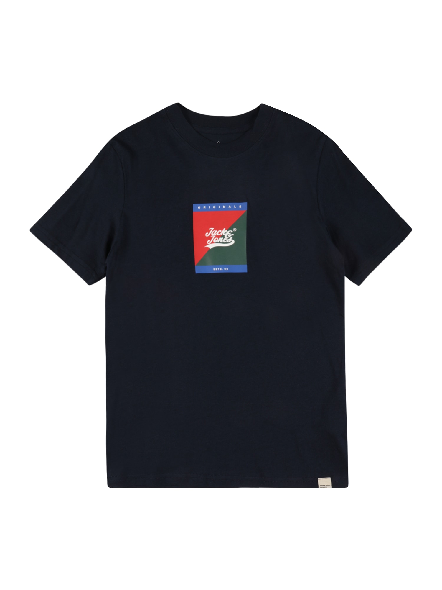 Jack & Jones Junior Majica 'BECKSS'  mornarska / temno zelena / rdeča / bela