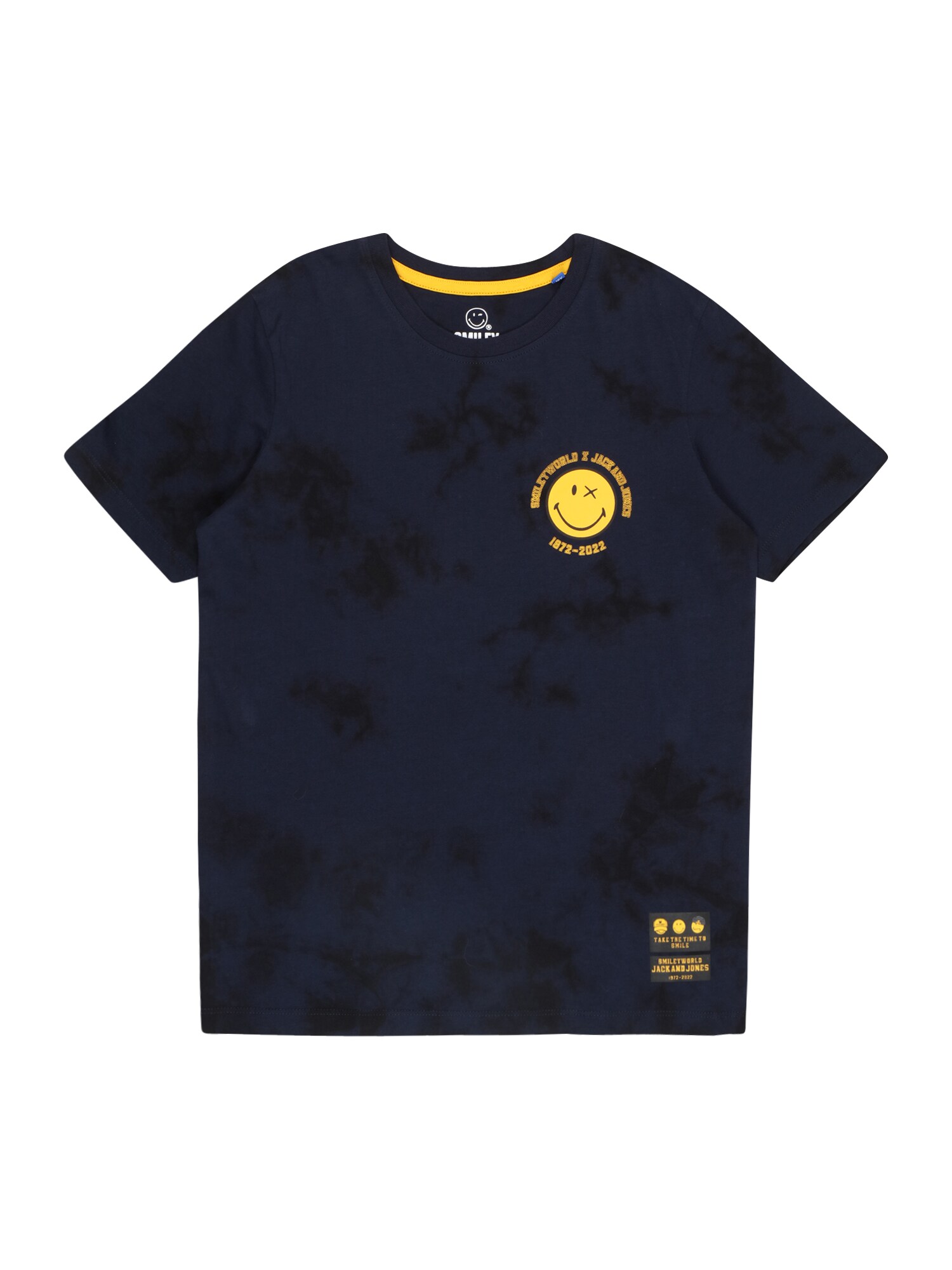 Jack & Jones Junior Majica 'JORSMILEY WORLD'  mornarska / rumena