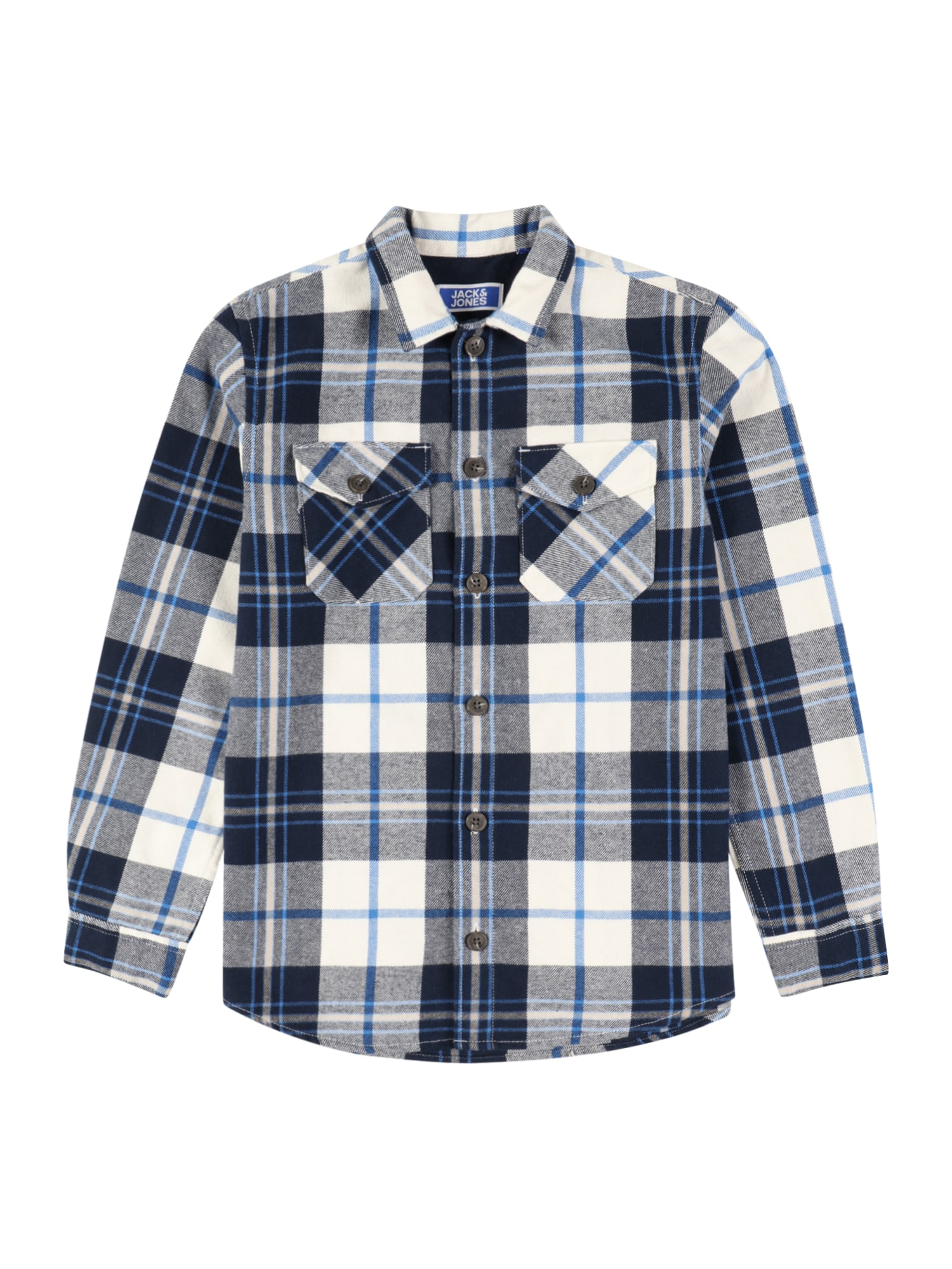 Jack & Jones Junior Srajca  nočno modra / svetlo modra / pegasto siva / off-bela