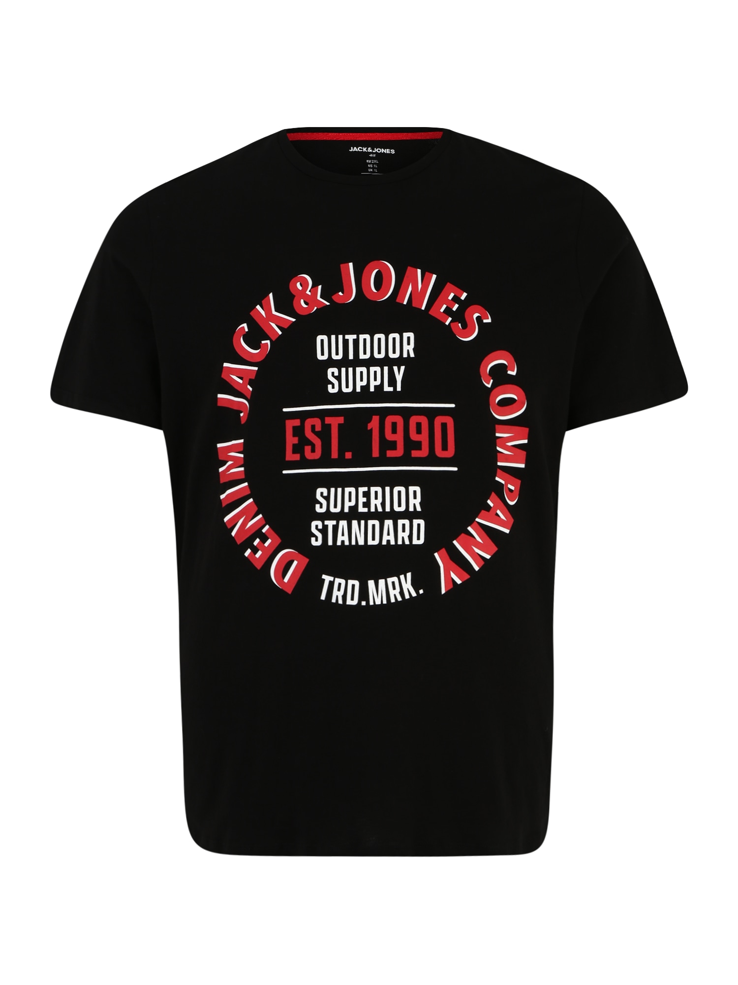 Jack & Jones Plus Majica 'Andy'  rdeča / črna / bela