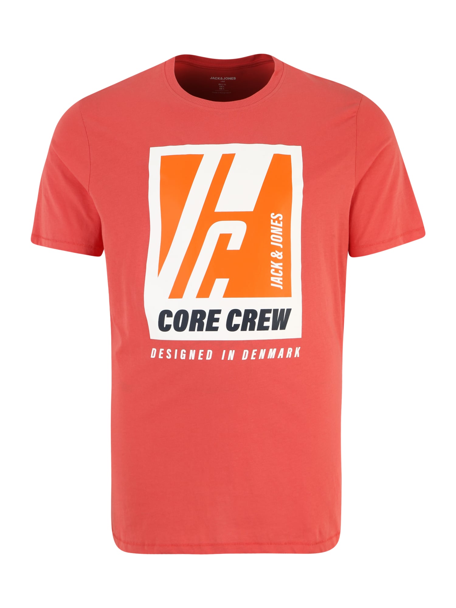 Jack & Jones Plus Majica 'SPRING'  mandarina / korala / črna / bela