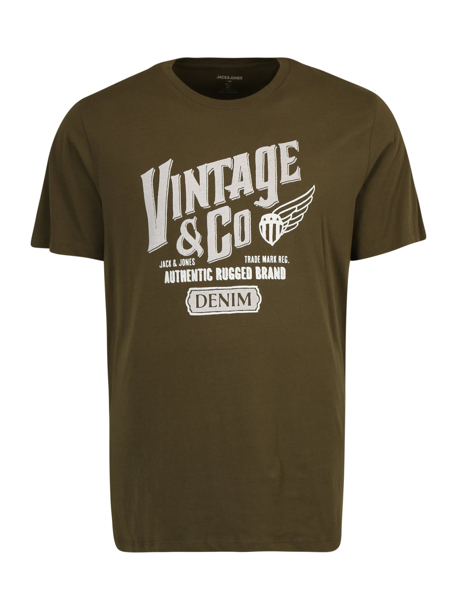 Jack & Jones Plus Majica  oliva / pegasto bela