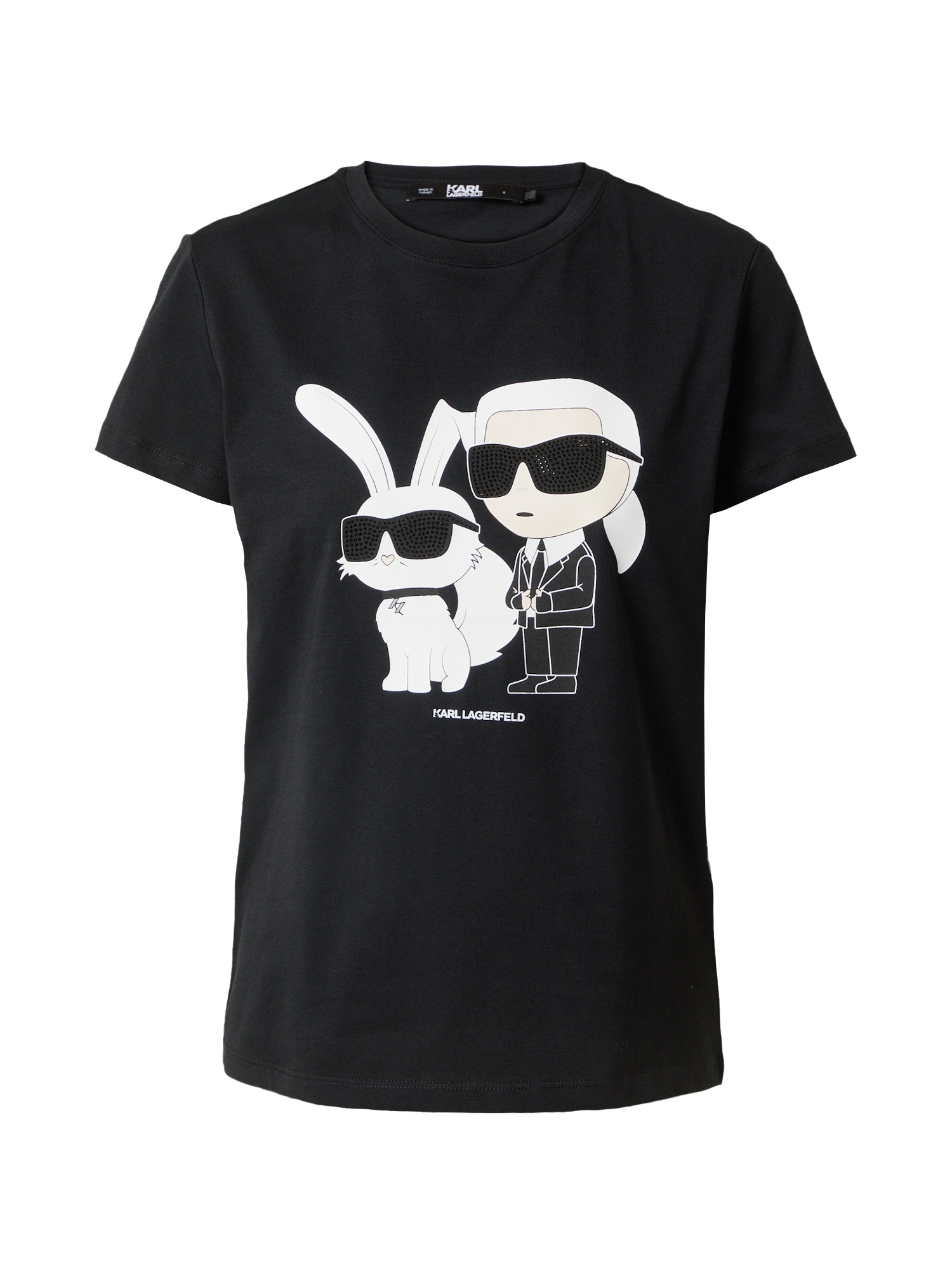 Karl Lagerfeld Majica  kremna / črna / bela