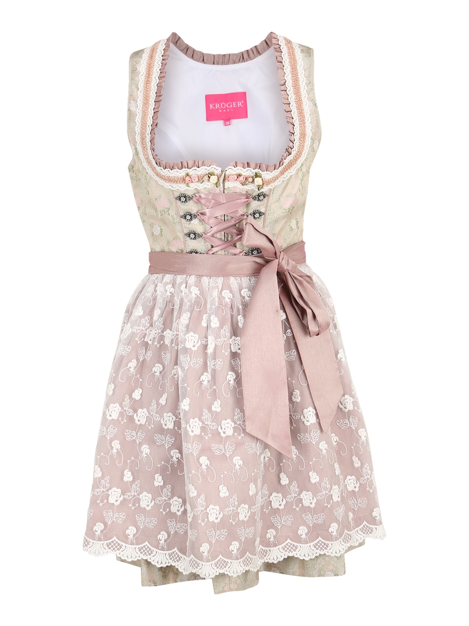 Krüger Madl Dirndl  bež / rosé / off-bela