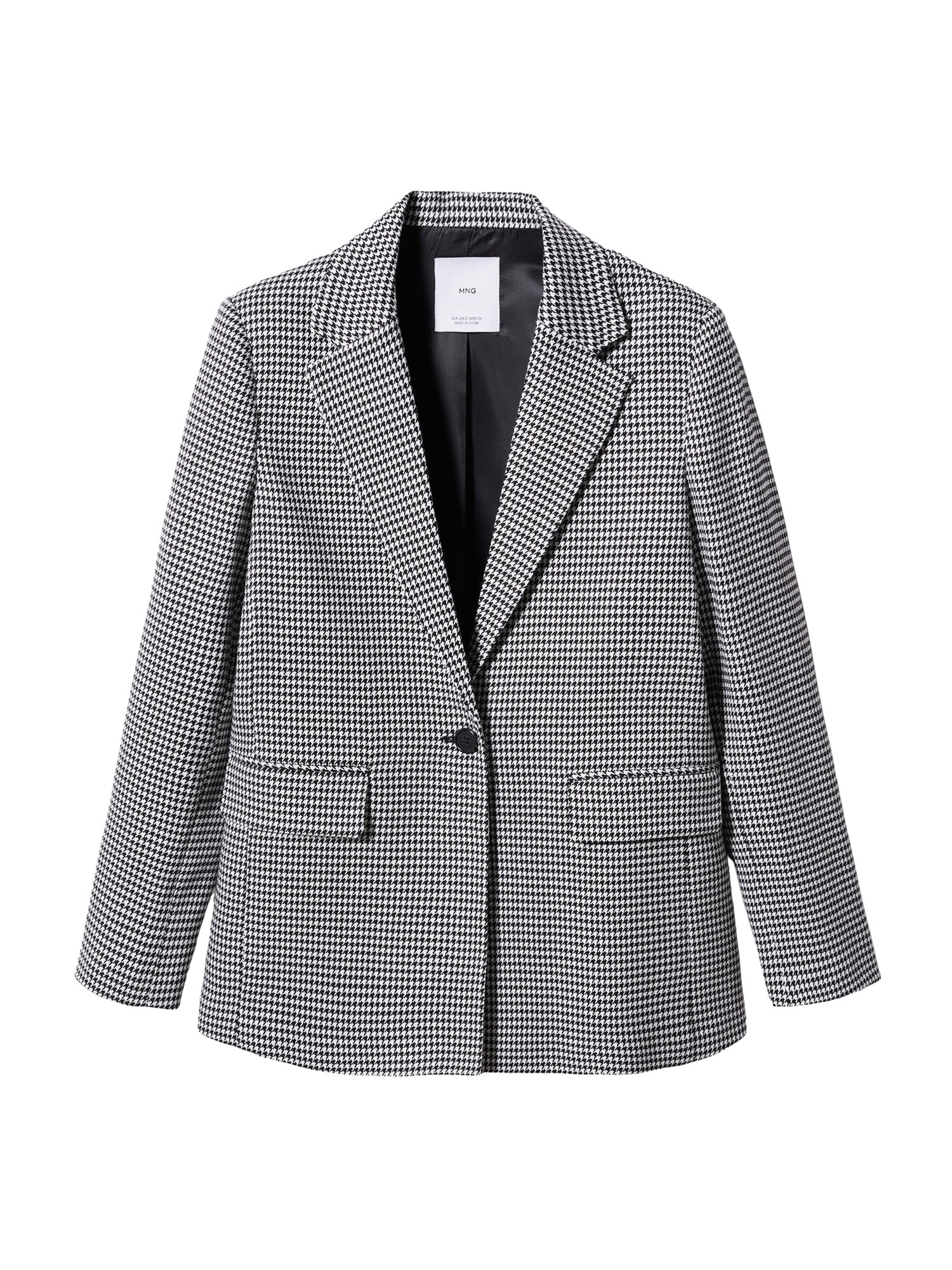 MANGO Blazer 'Charlote'  črna / bela