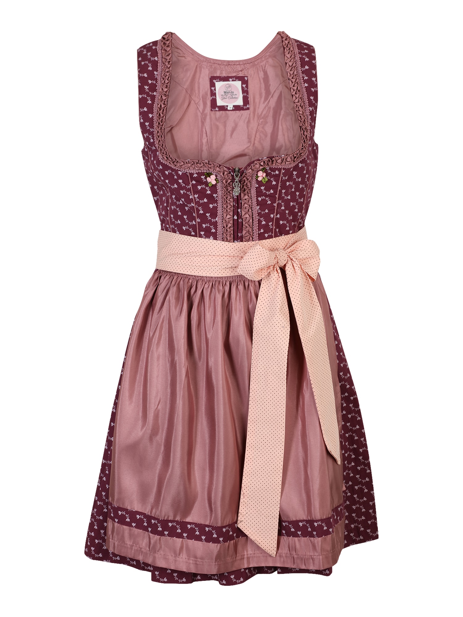 MARJO Dirndl 'Nena'  pastelno modra / kivi / robida / pastelno roza