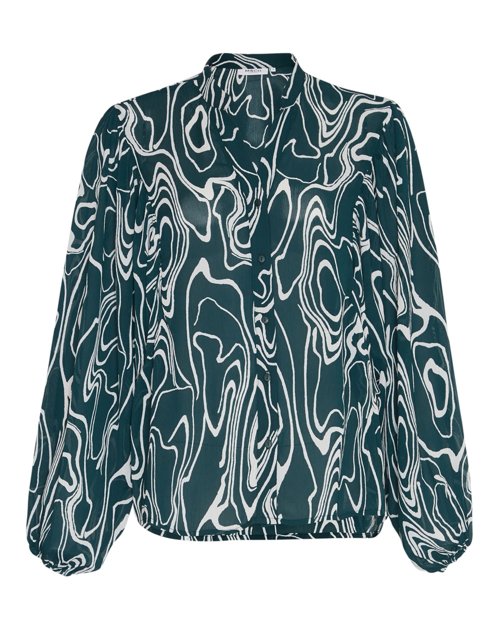MOSS COPENHAGEN Bluza 'Telena Rikkelie'  smaragd / bela