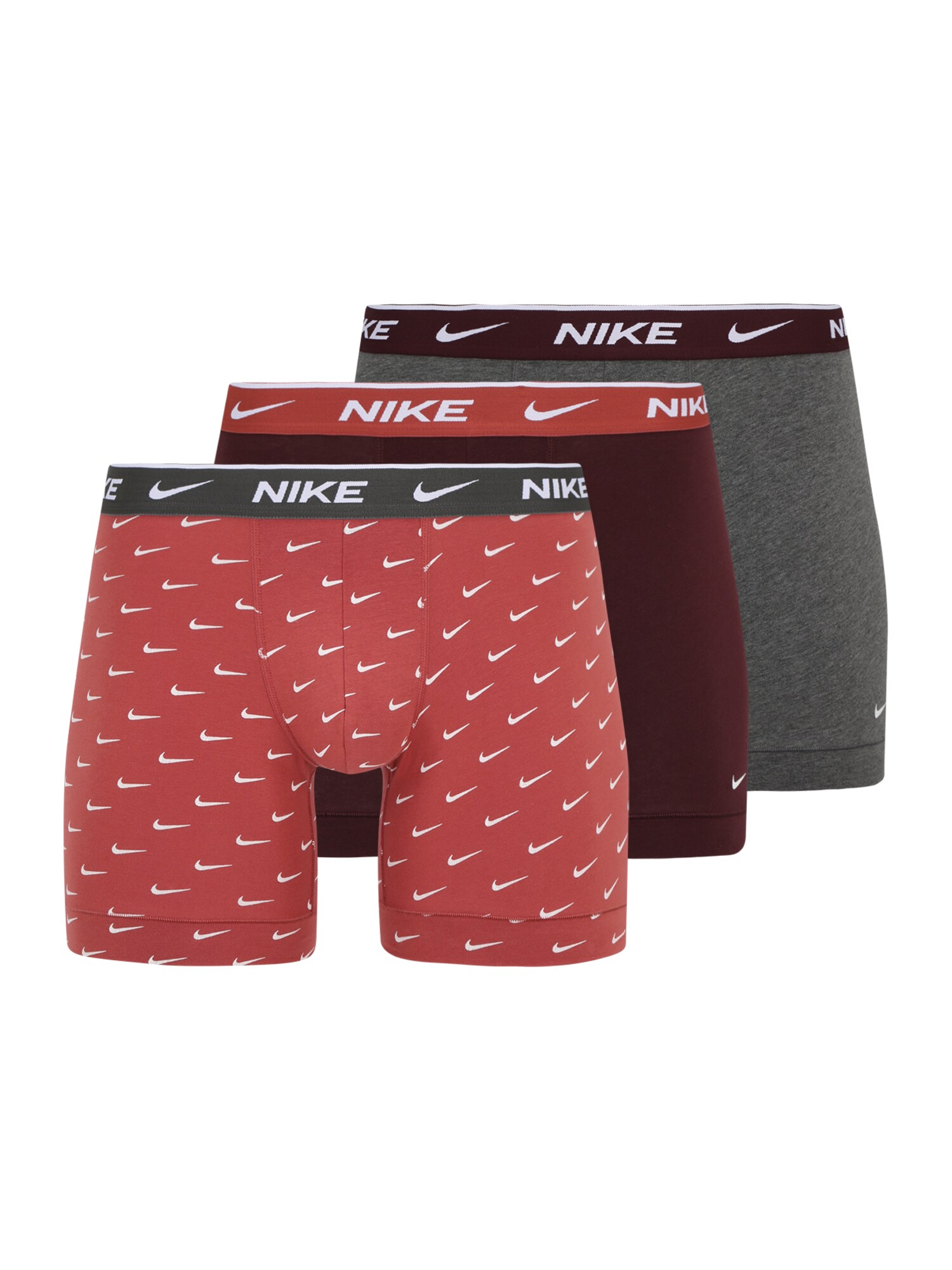 NIKE Športne spodnjice  pegasto siva / oranžna / vinsko rdeča / bela