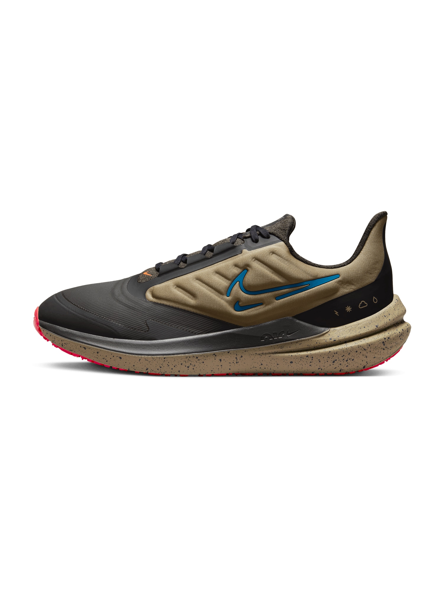 NIKE Tekaški čevelj 'Air Winflo 9 Shield'  marine / grafit / kaki