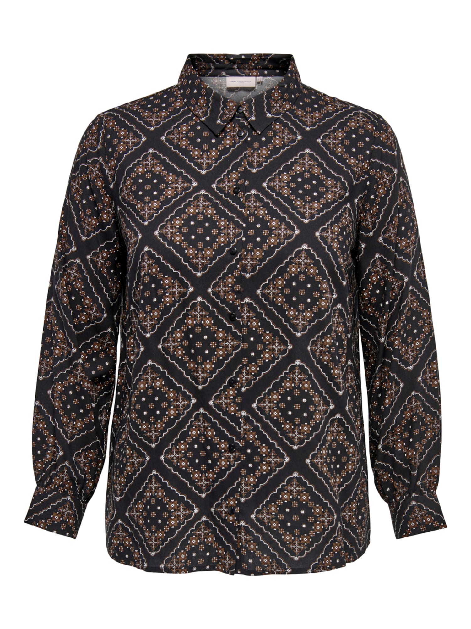ONLY Carmakoma Bluza 'CASSIA'  čokolada / črna / bela