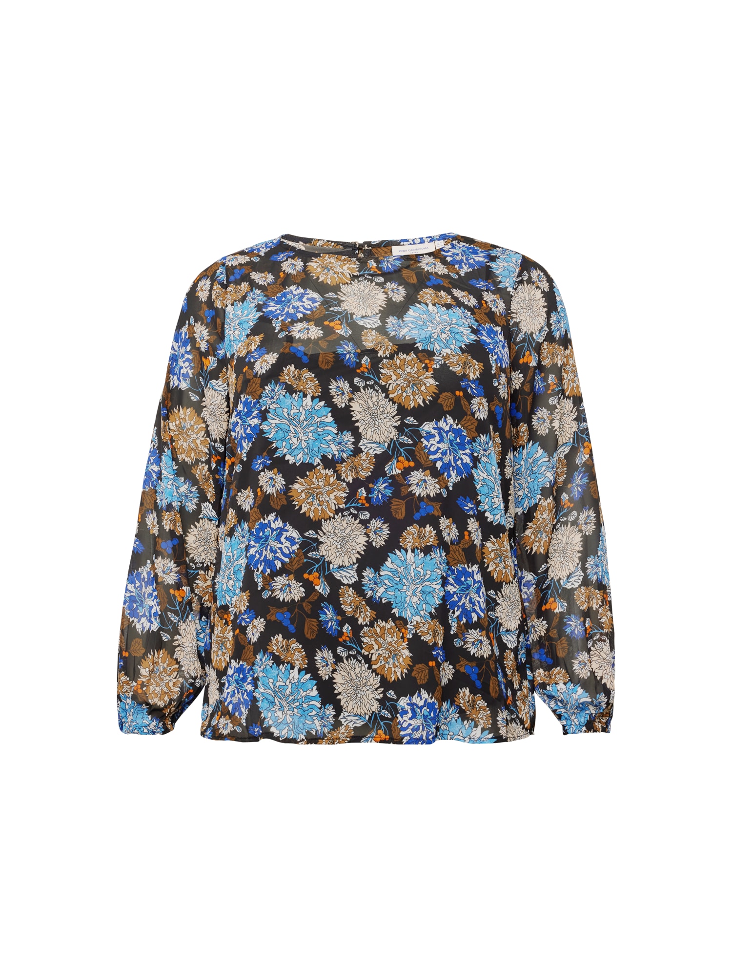 ONLY Carmakoma Bluza 'ILRA'  modra / čokolada / svetlo rjava / bela