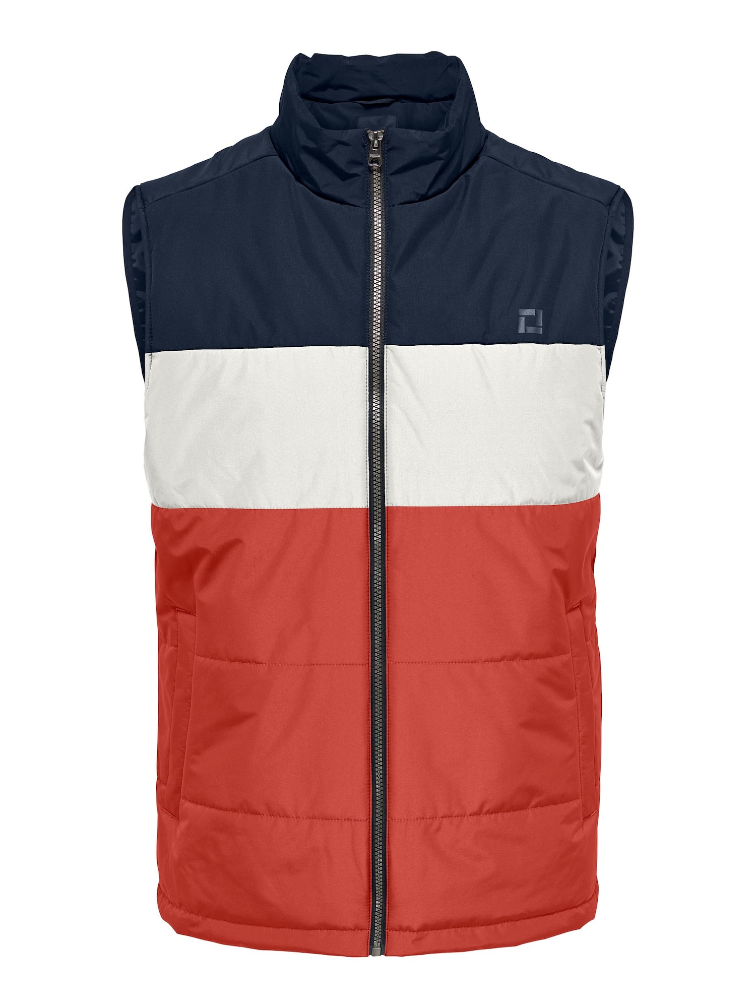 Only & Sons Brezrokavnik 'MELVIN'  mornarska / rdeča / off-bela