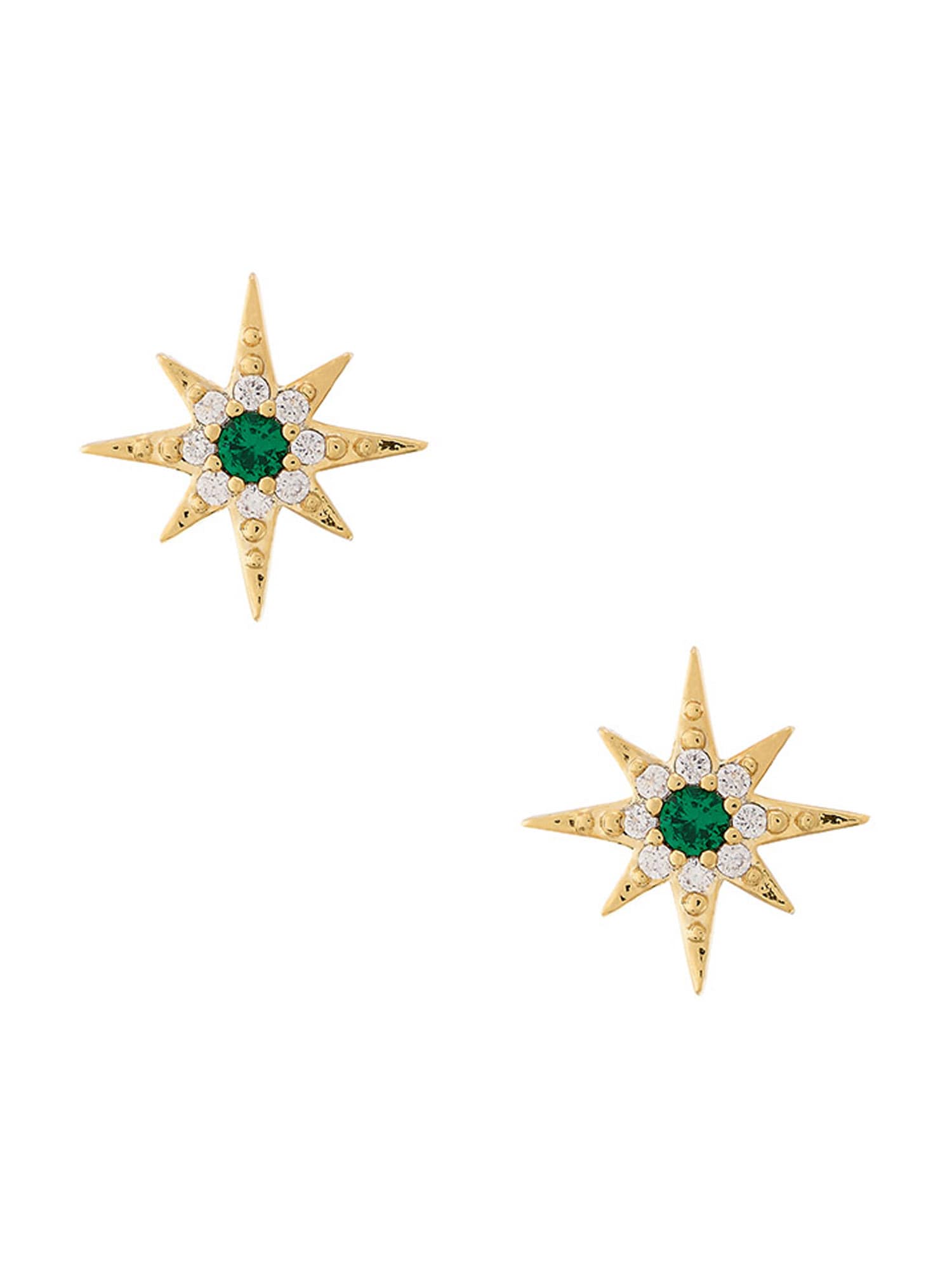 Orelia Uhani 'Star'  zlata / smaragd / bela
