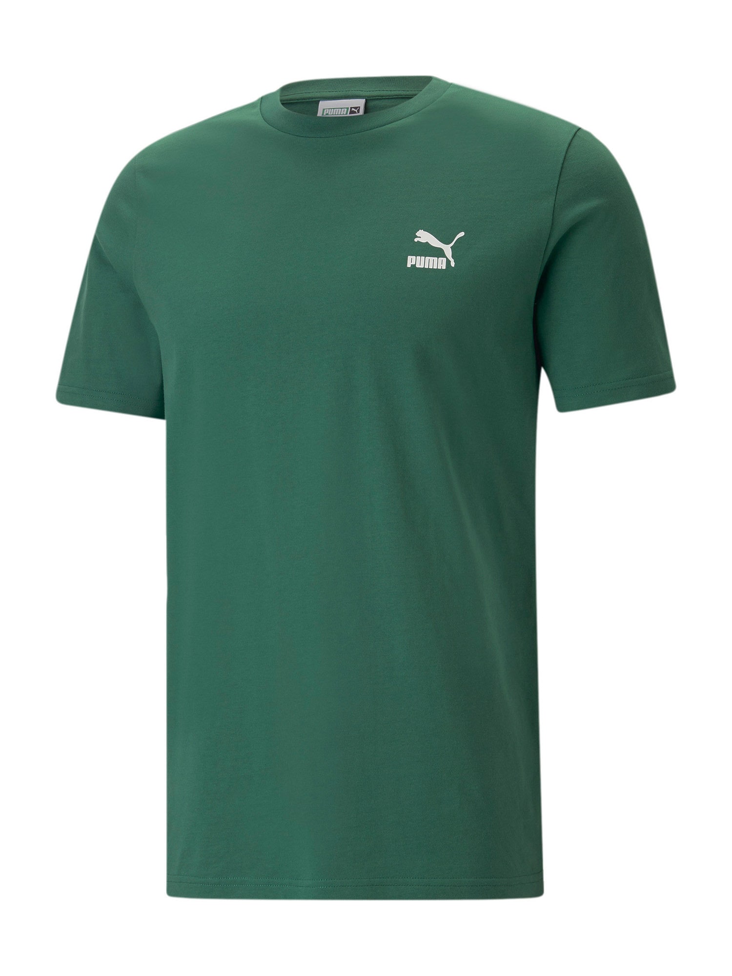 PUMA Majica  temno zelena / bela